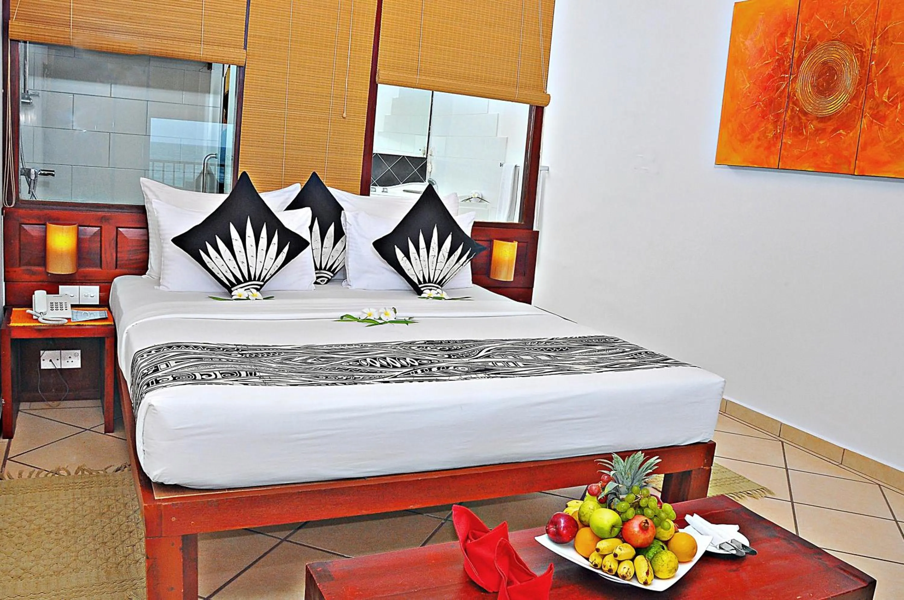 Bed in The Long Beach Resort & Spa