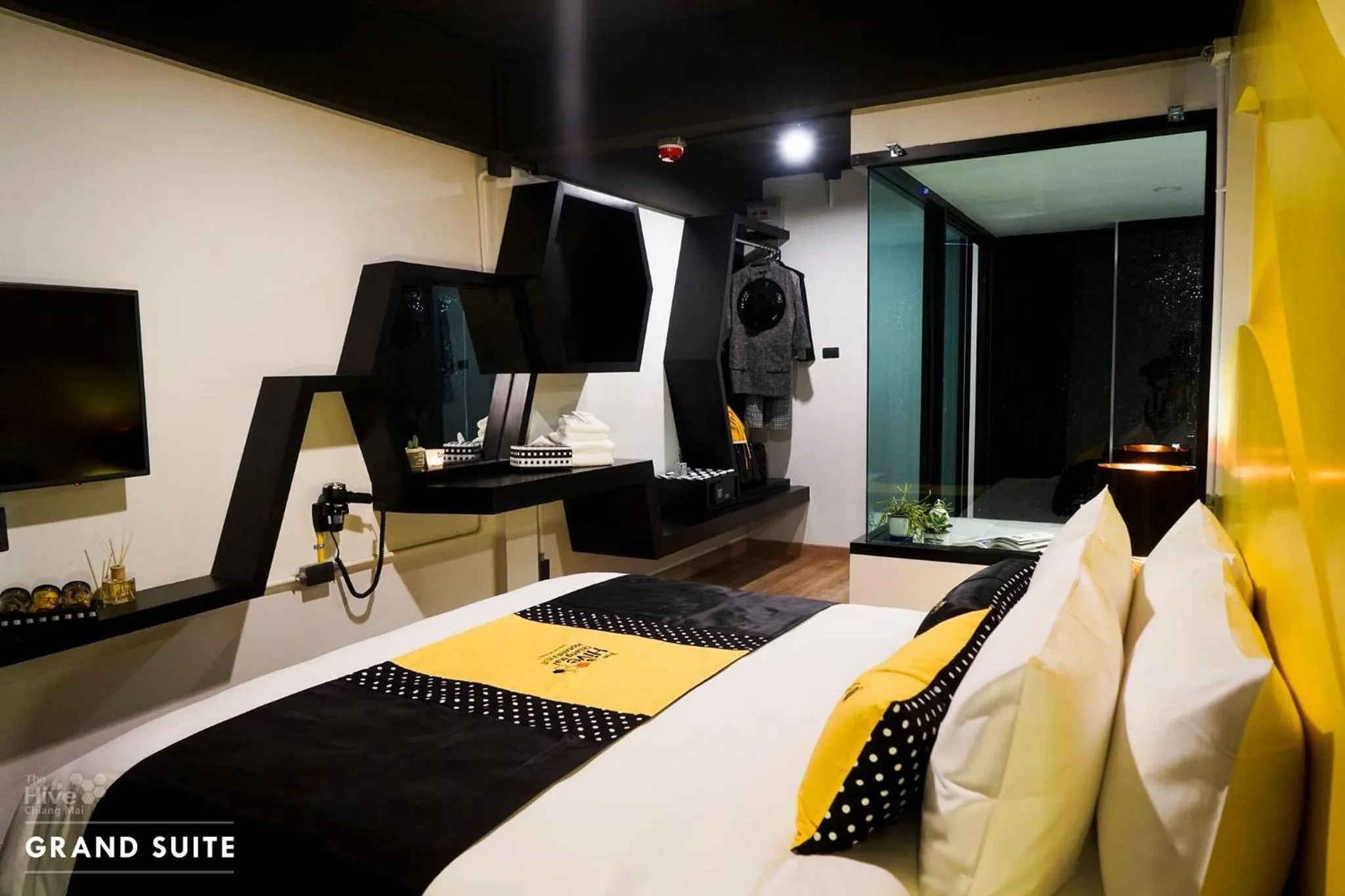 Bed in The Hive Chiang Mai Hotel