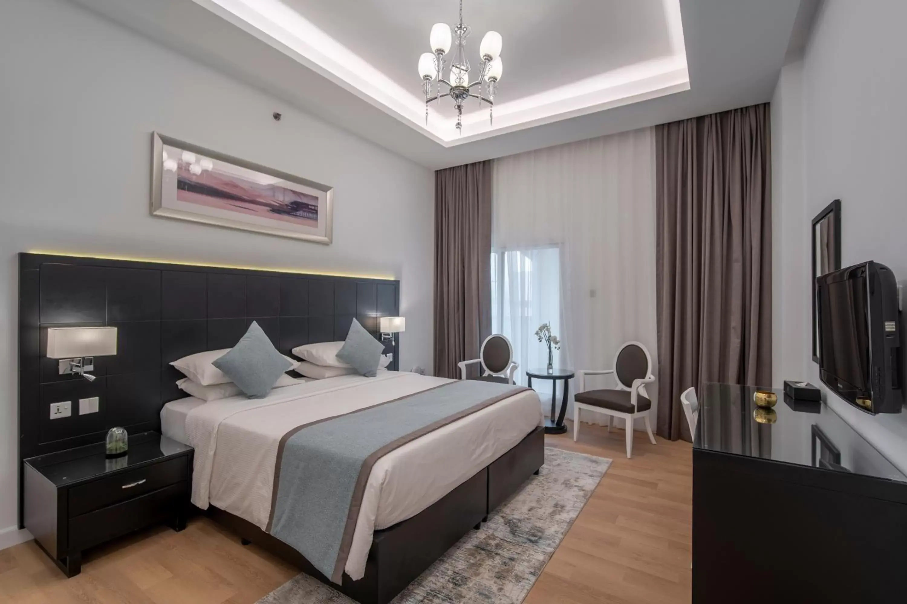 Bathroom, Bed in Rose Garden Hotel Apartments - Al Barsha, Near Metro Station
