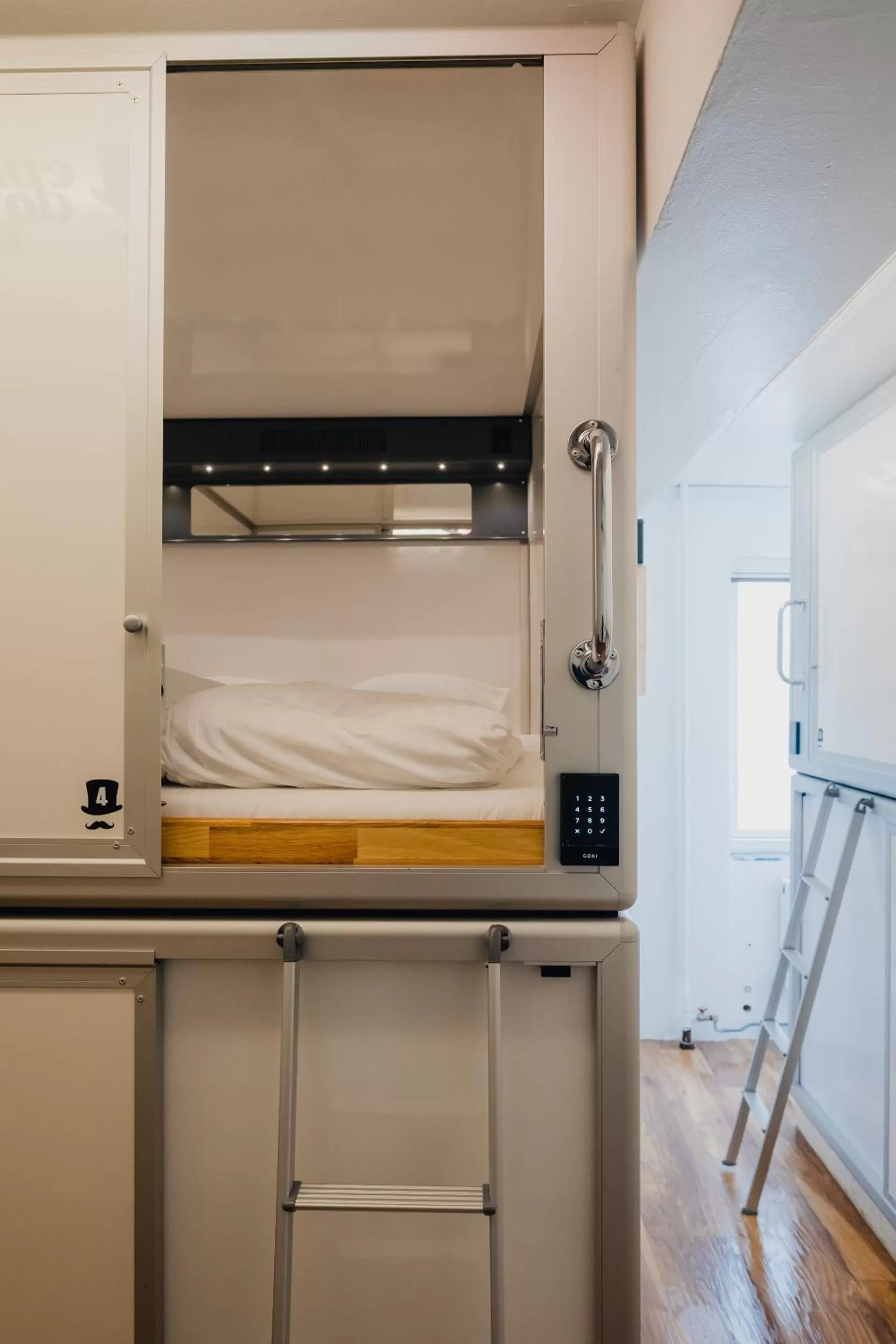 Single Private Capsule in 8 Capsule Room in Copenhagen Downtown Hostel