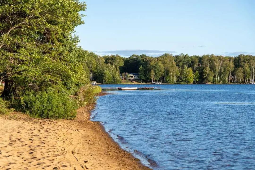 Beach in Historic Birch Lodge and Motel