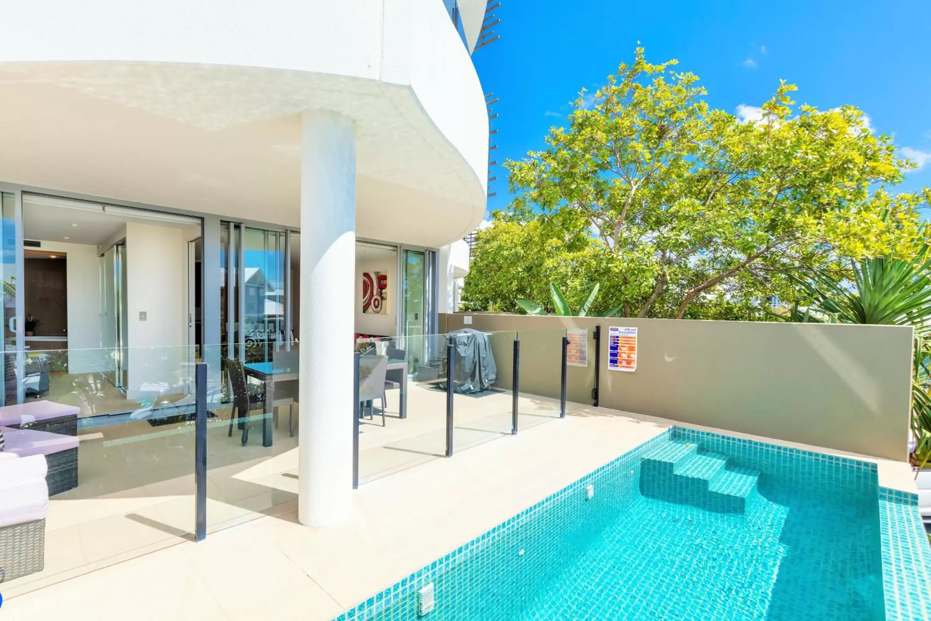 Patio, Swimming Pool in Cotton Beach Resort - Tweed Coast Holidays ®