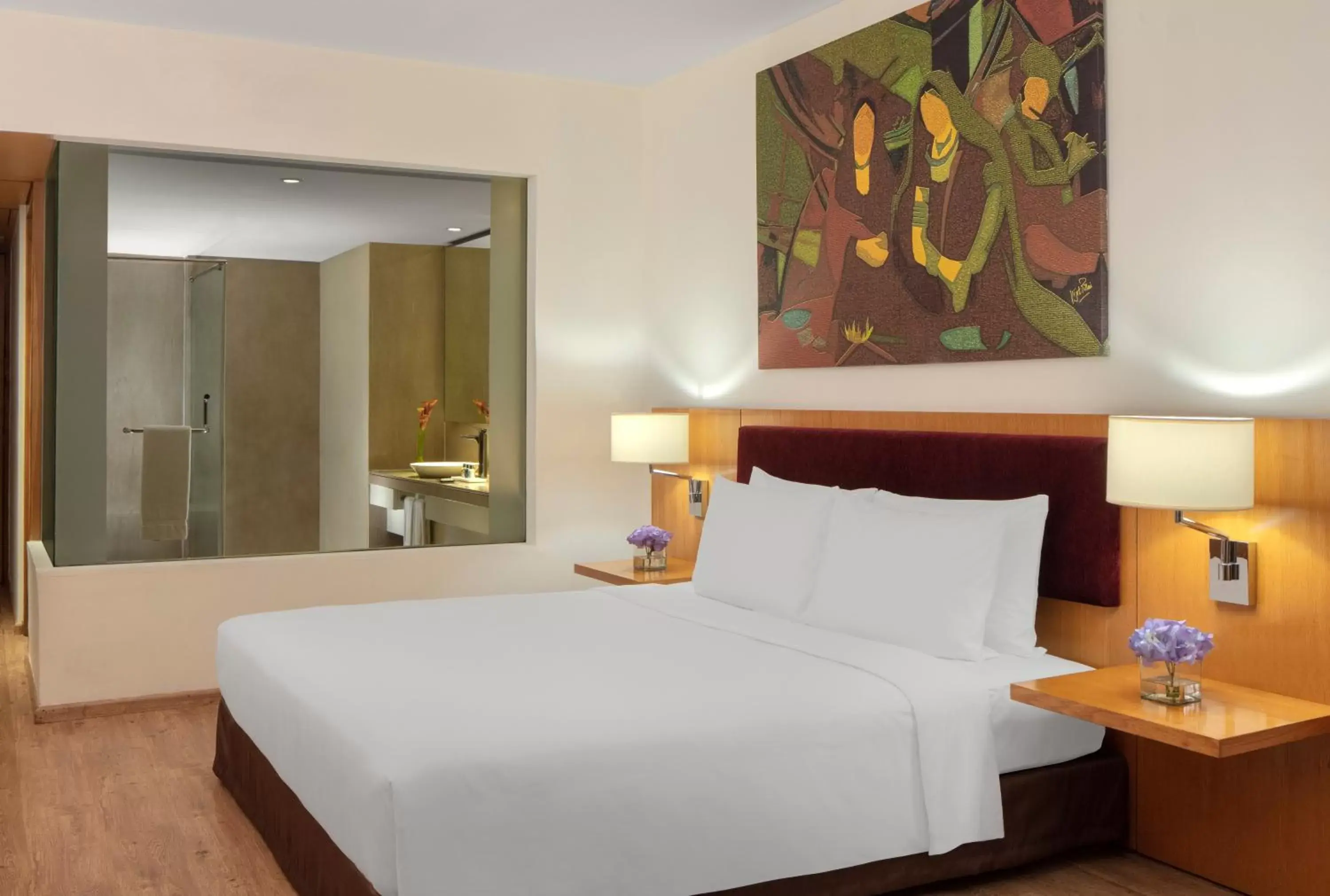 Bed in Radisson Blu Plaza Hotel Hyderabad Banjara Hills