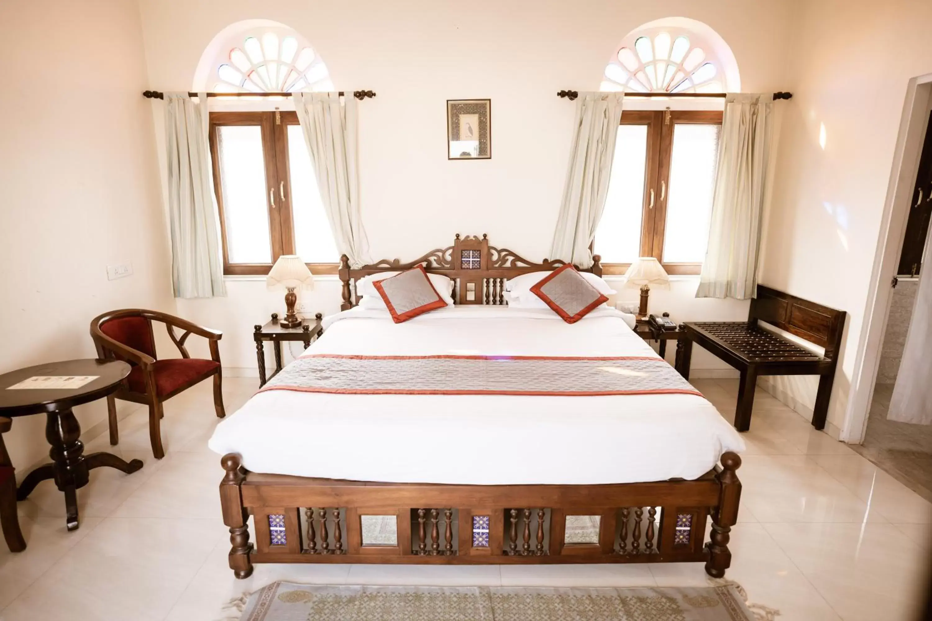 Bed in Khandela Haveli - a Boutique Heritage Hotel