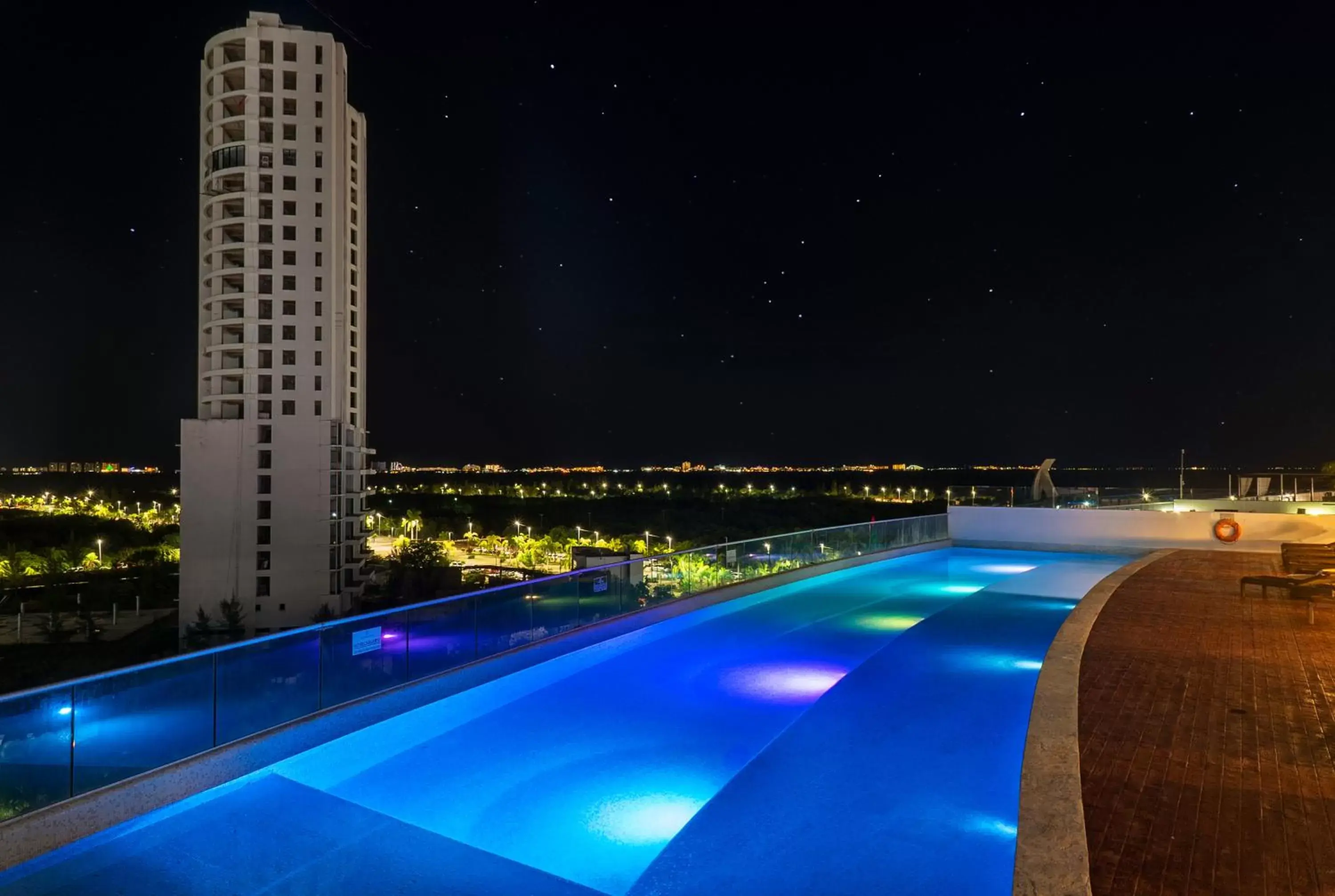 Night, Swimming Pool in Suites Malecon Cancun