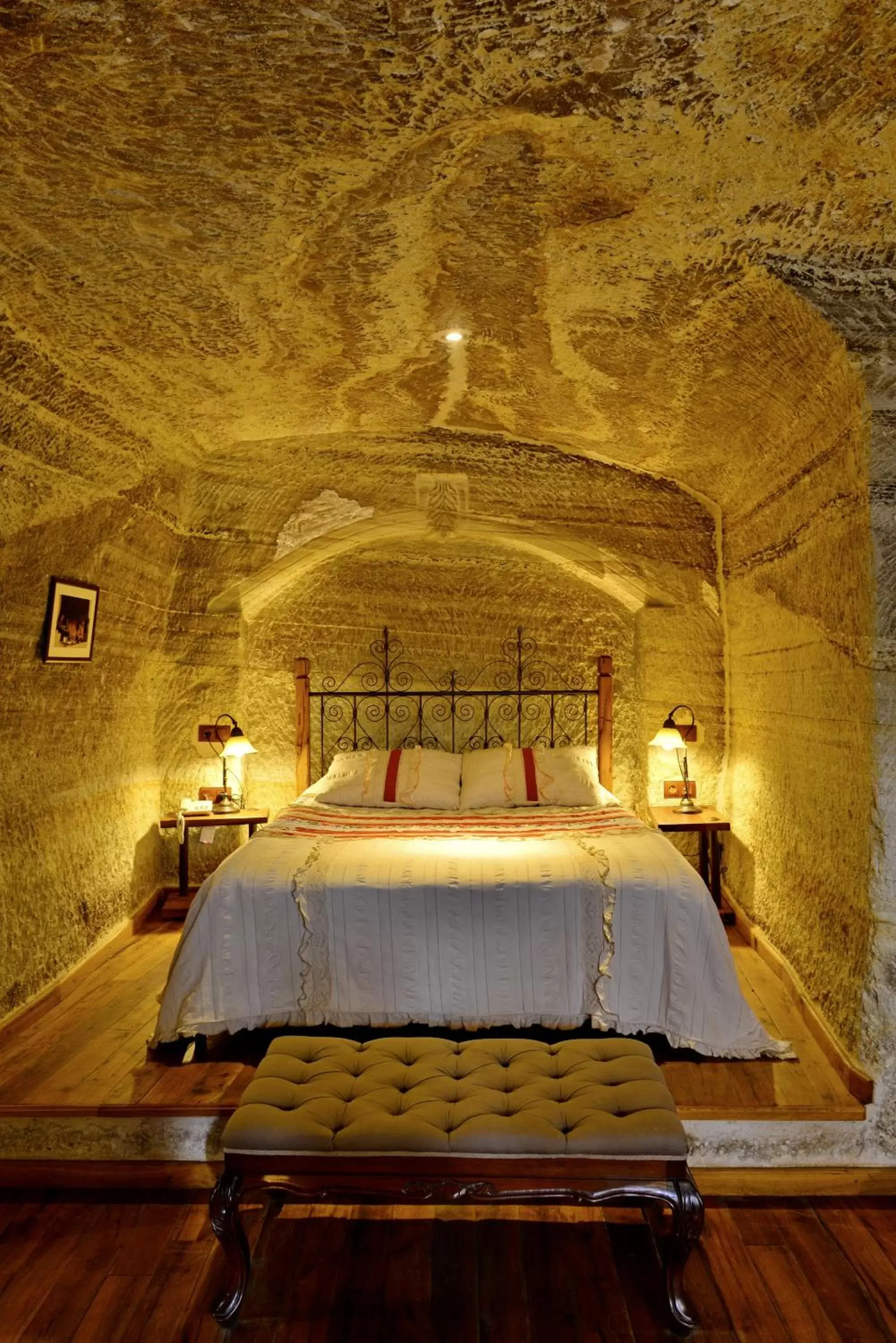 Bed in Terra Cave Hotel