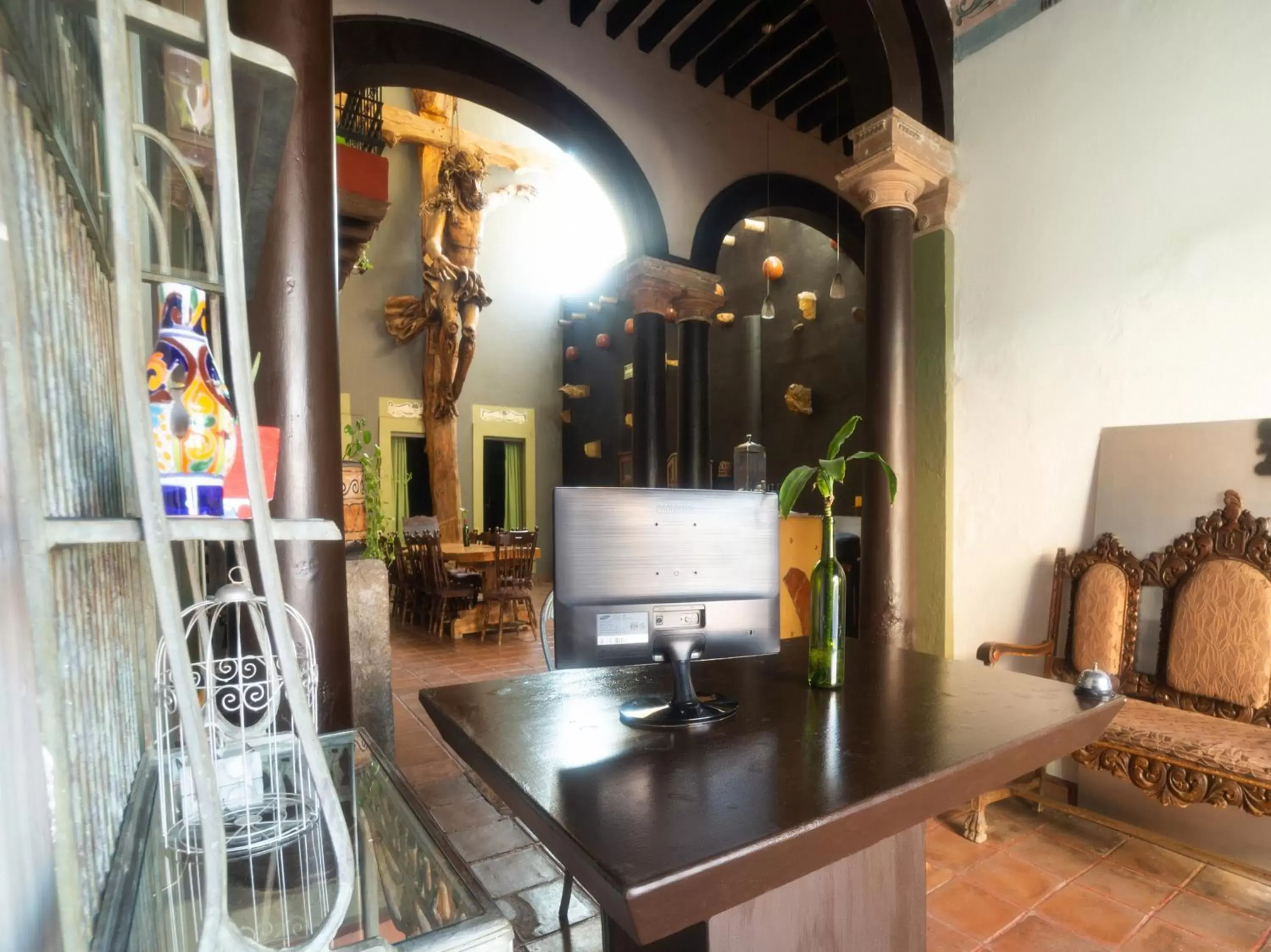 Lobby or reception, Kitchen/Kitchenette in Hotel Boutique Don Porfirio