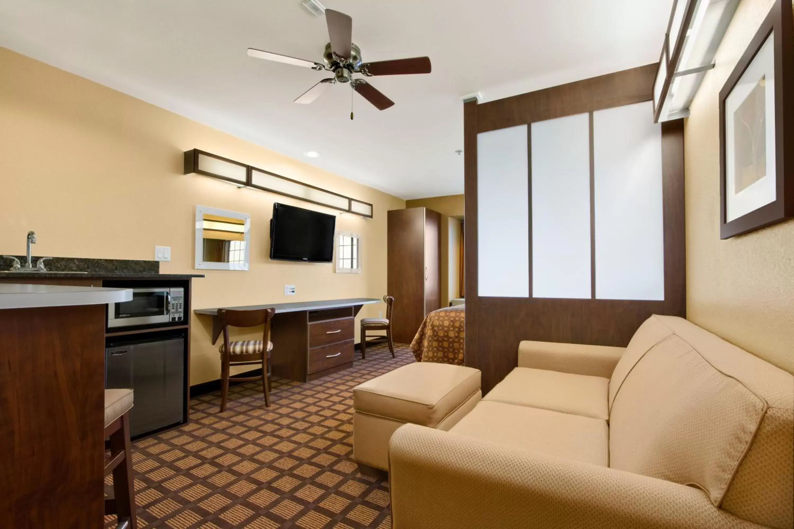 Living room, Seating Area in Microtel Inn & Suites by Wyndham Buda Austin South