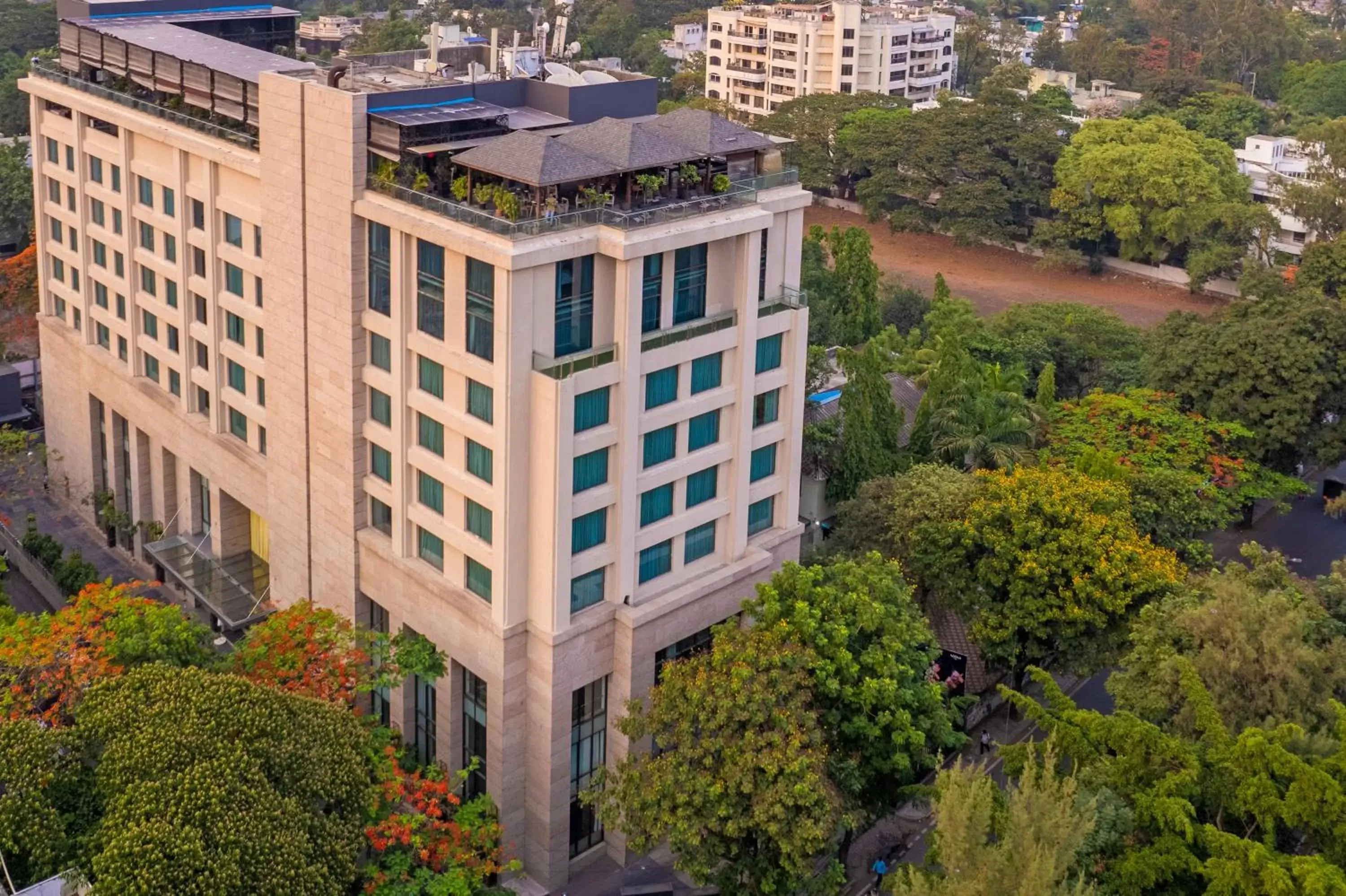 Facade/entrance, Bird's-eye View in O Hotel Pune