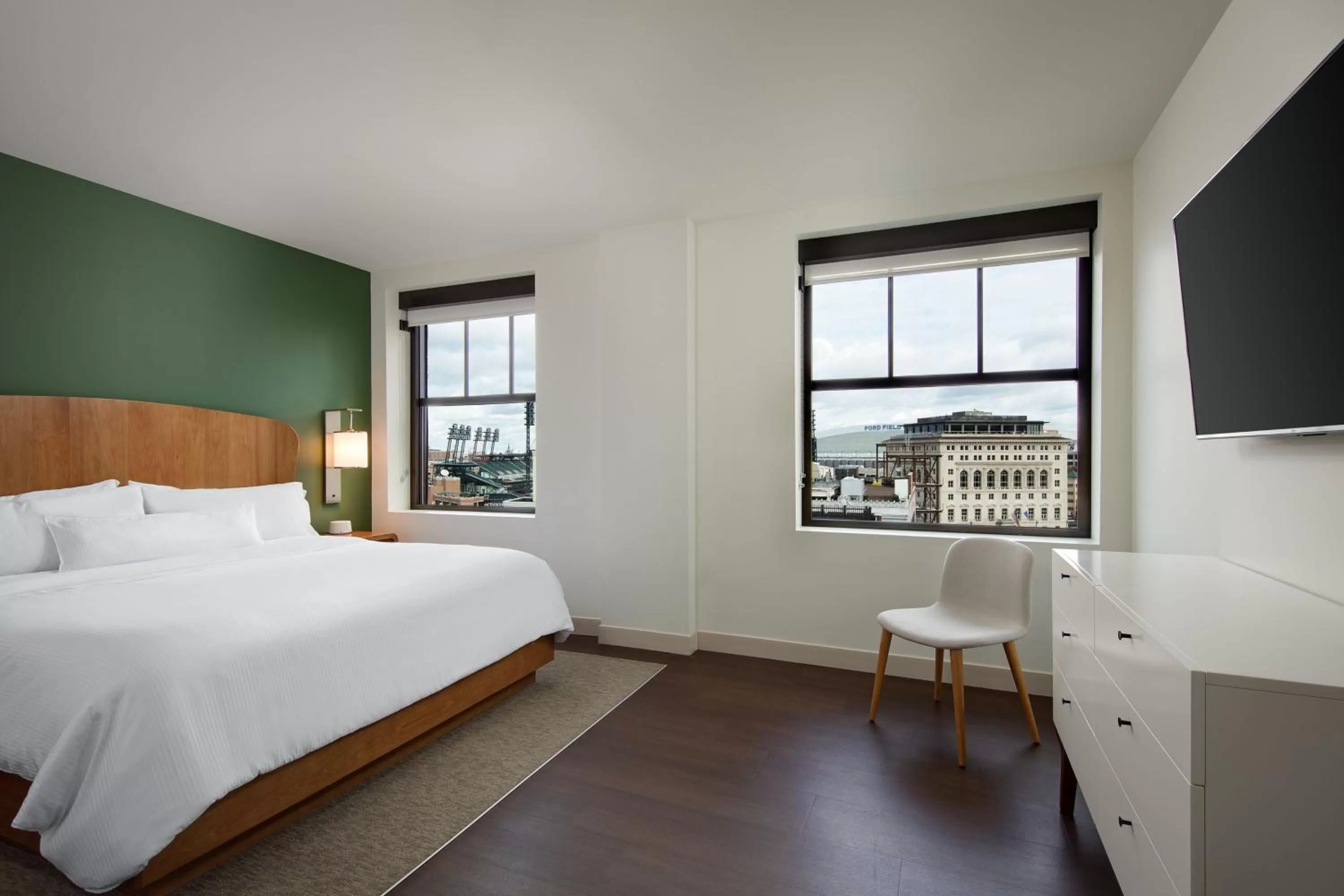 Bedroom, Bed in Element Detroit at the Metropolitan