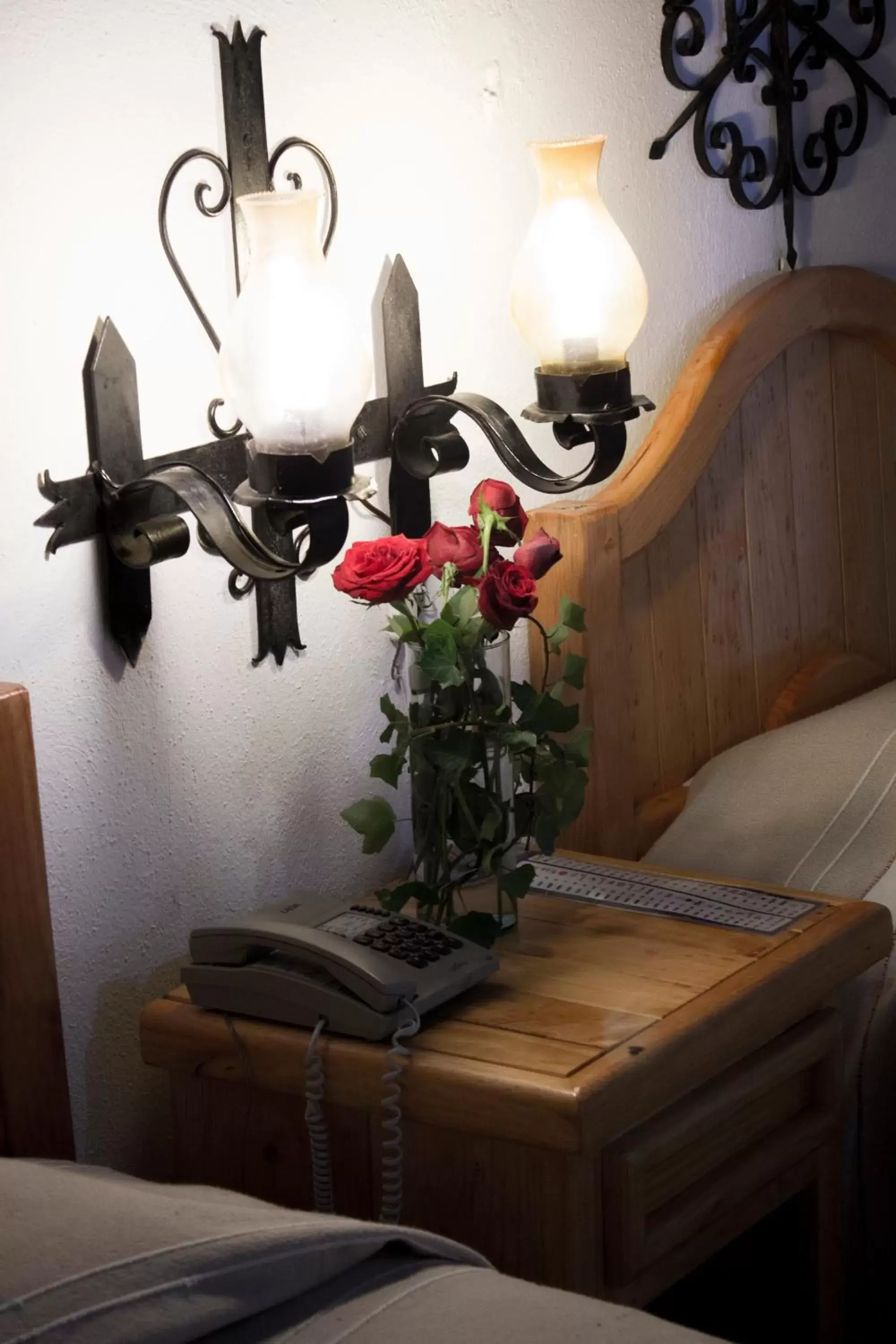 Decorative detail, Bed in Hotel Pie de la Sierra