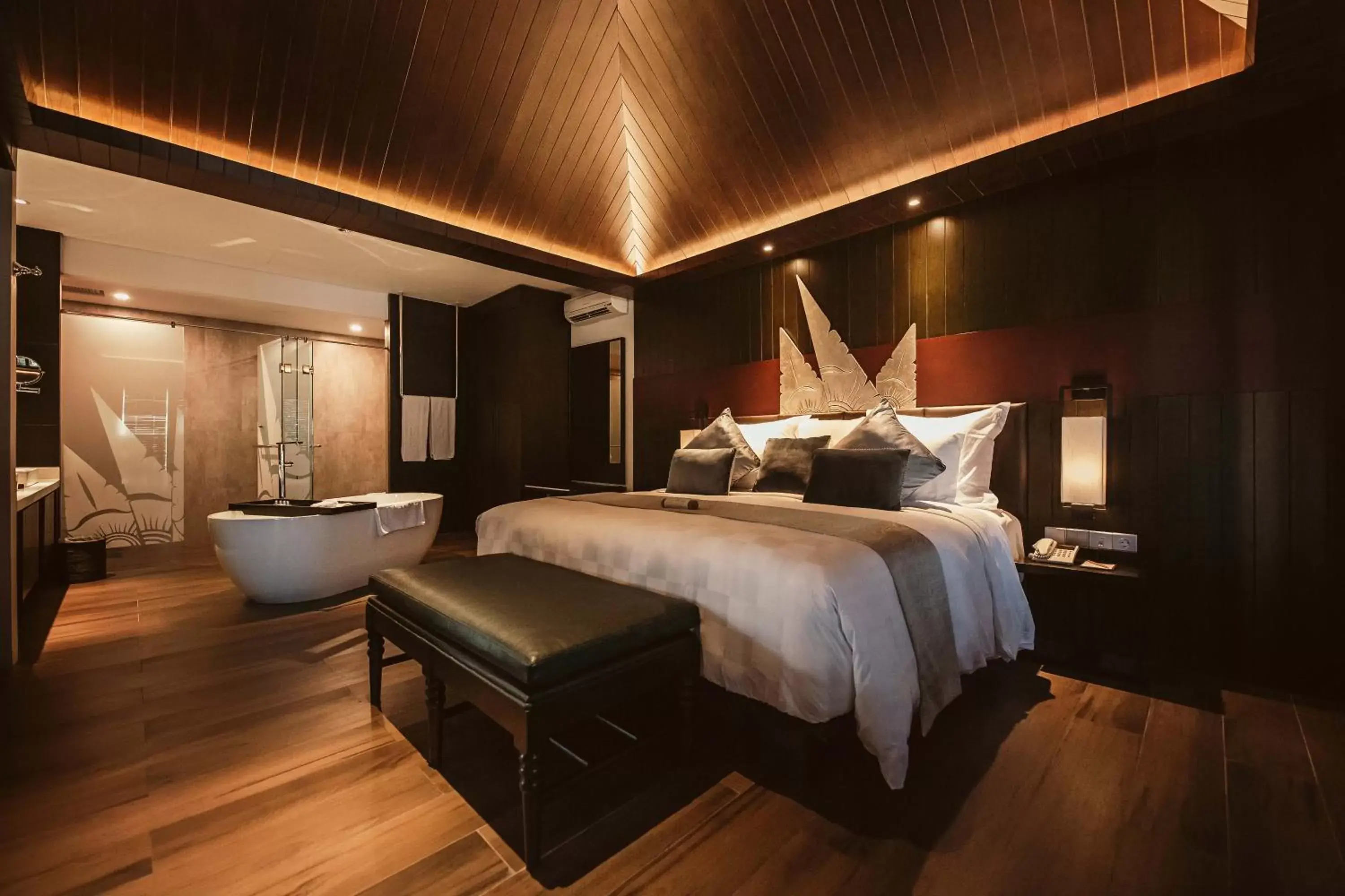 Bathroom, Bed in The Vira Bali Boutique Hotel & Suite