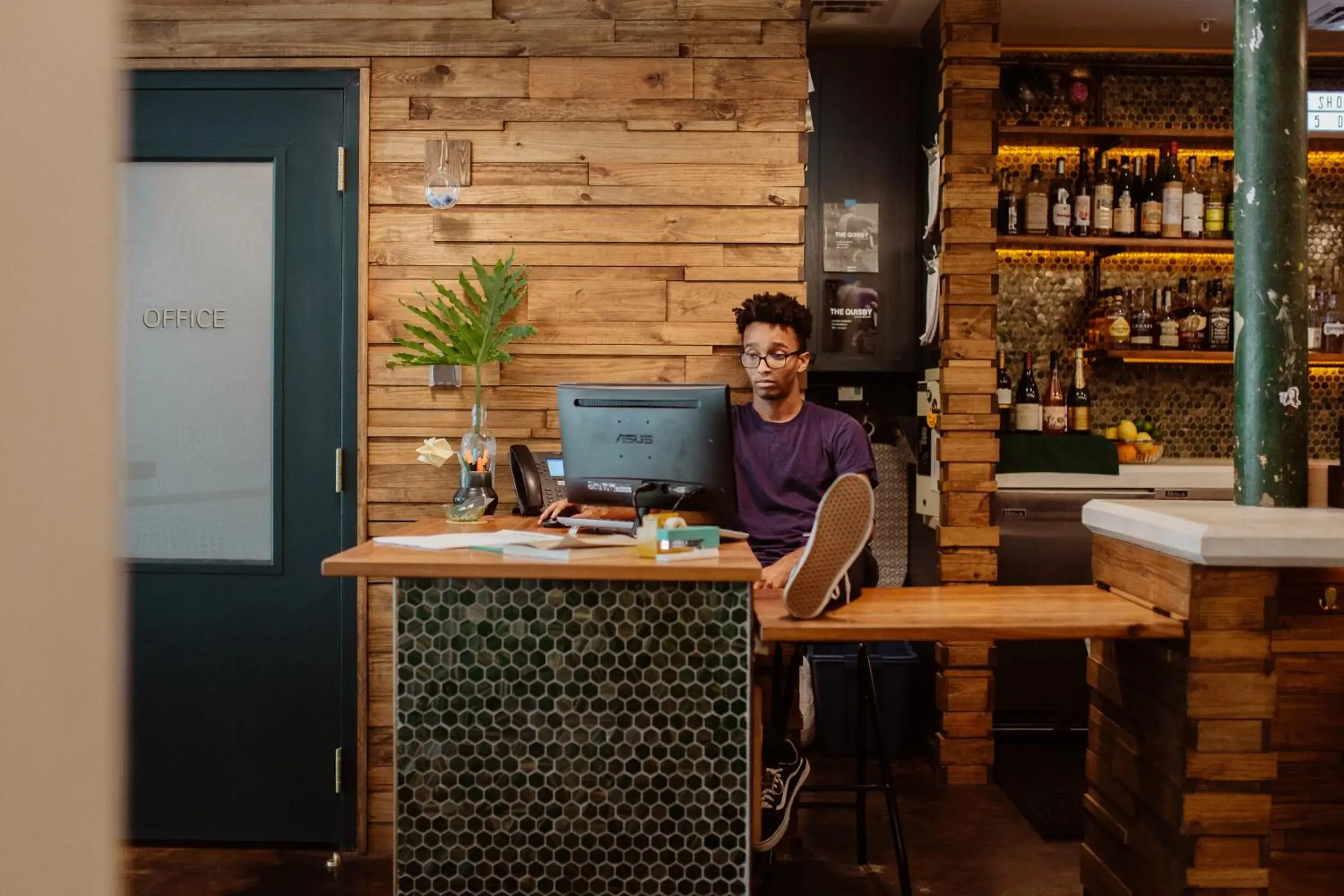 Lobby or reception in The Quisby Hostel