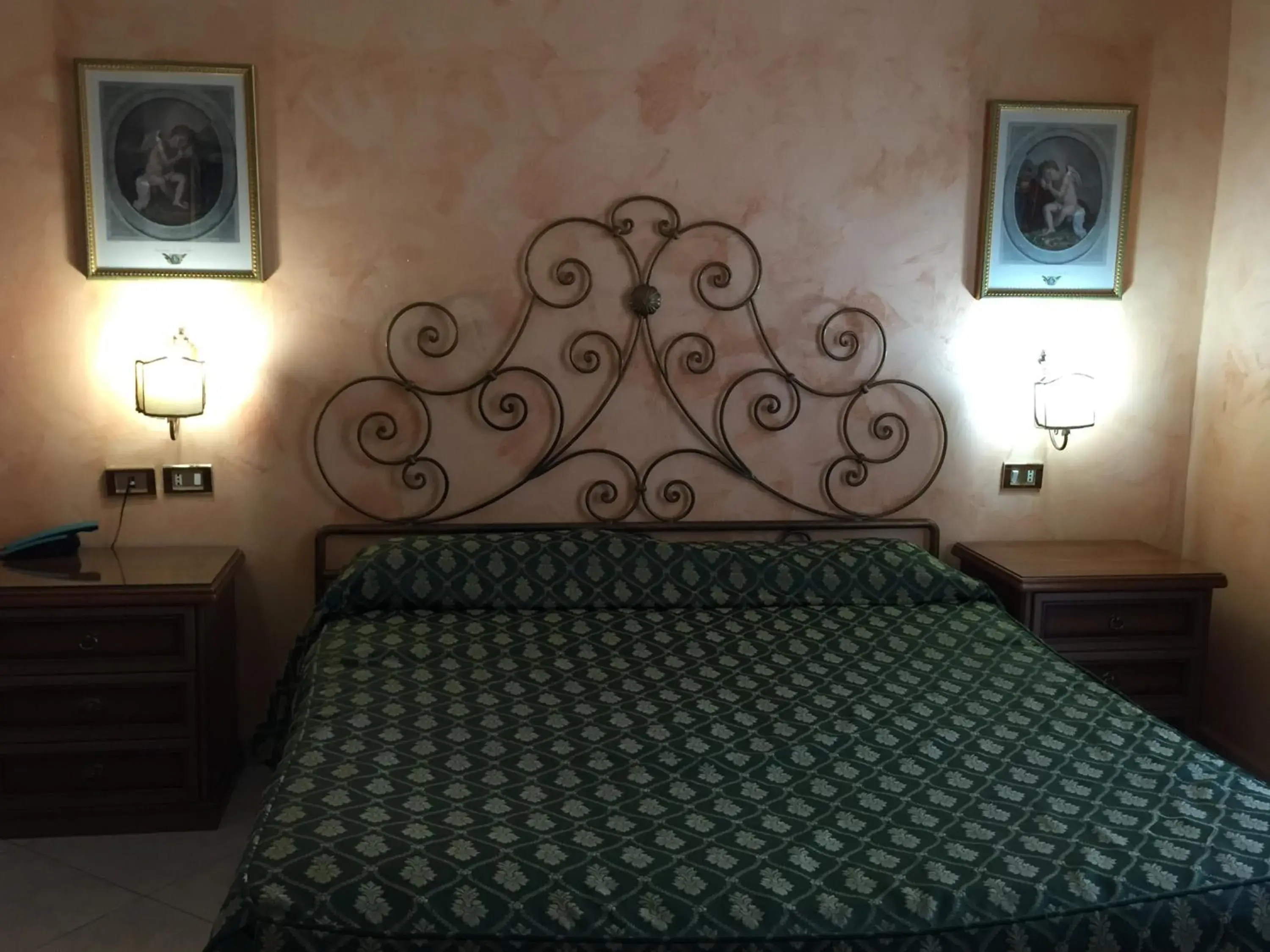 Decorative detail, Bed in Hotel Centrale Europa