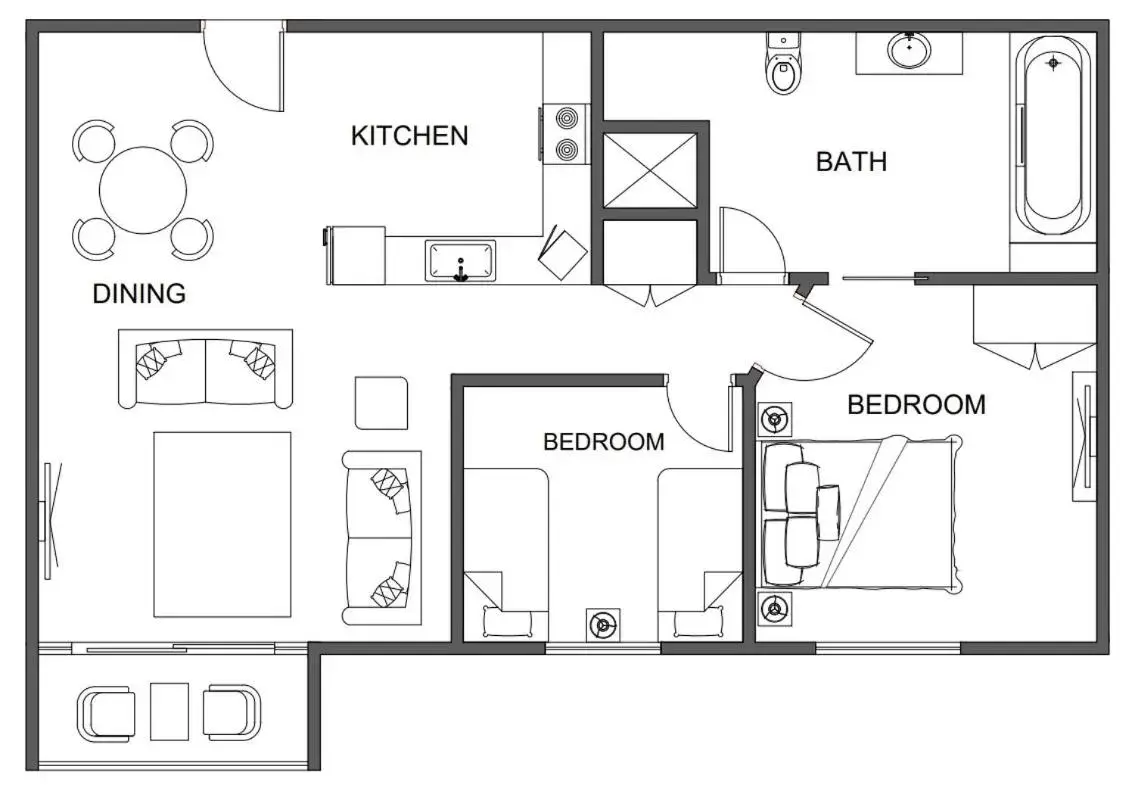 Floor Plan in The Observatory Self Contained Apartments