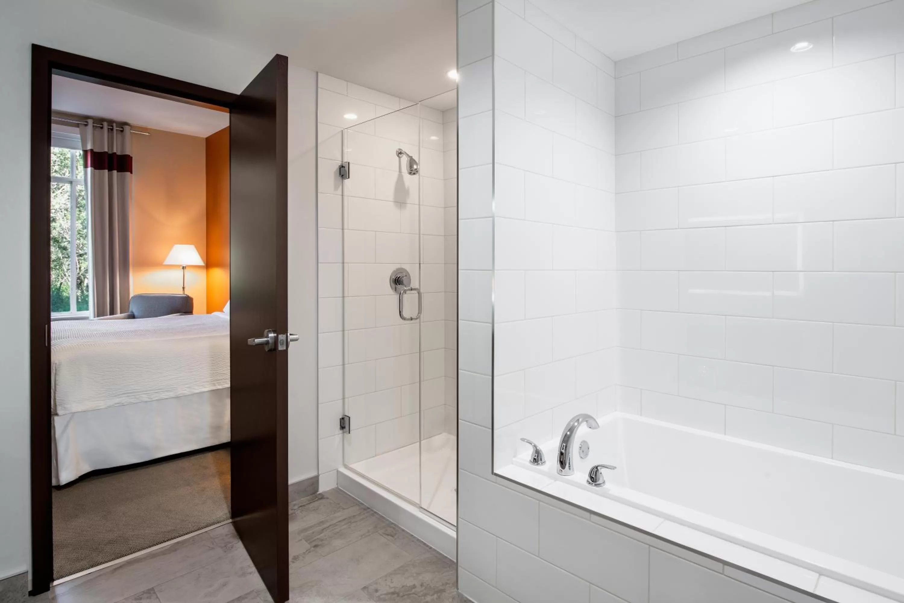 Shower, Bed in Four Points by Sheraton Grande Prairie