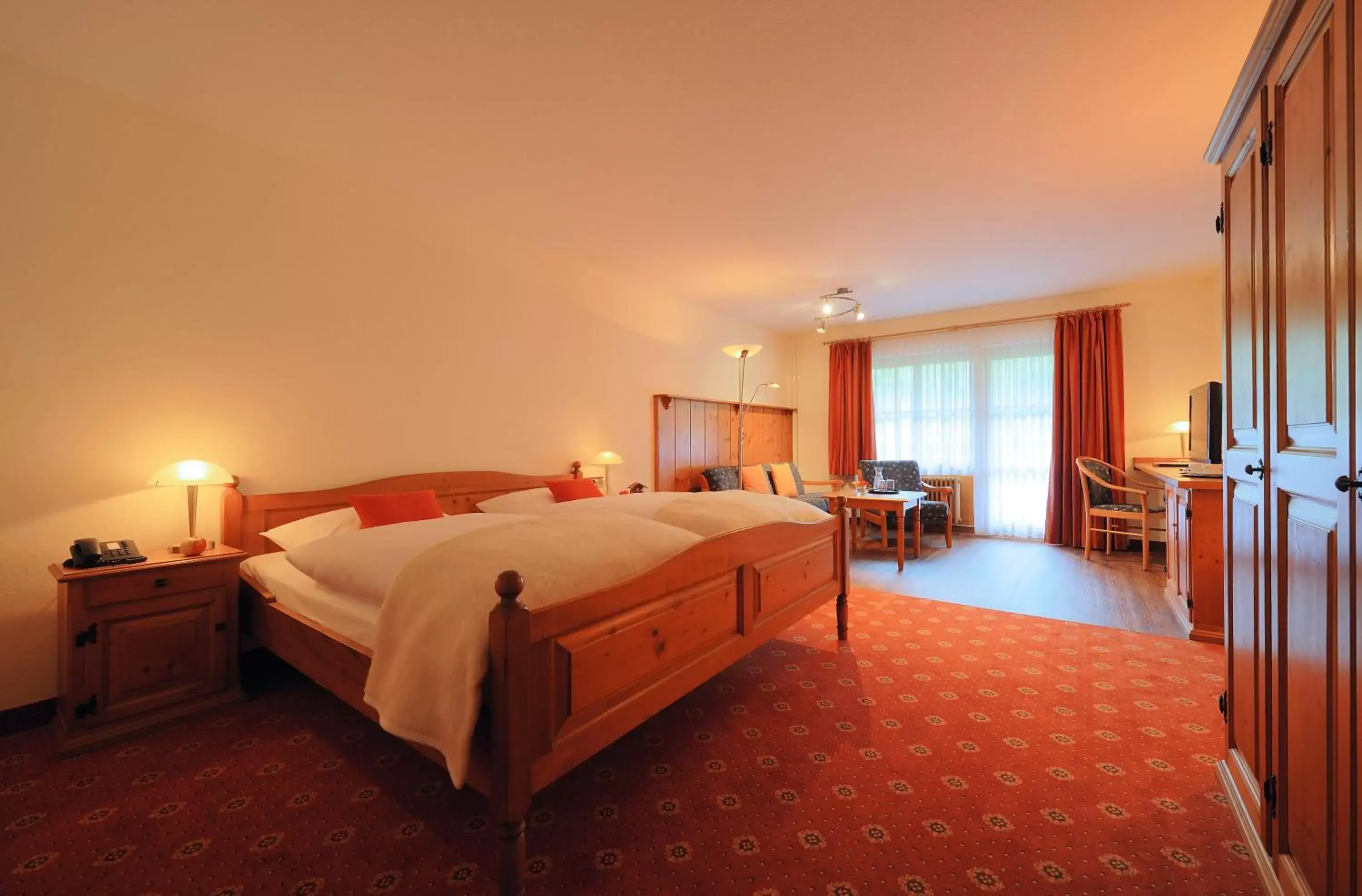 Bed in Hotel Hofgut Sternen