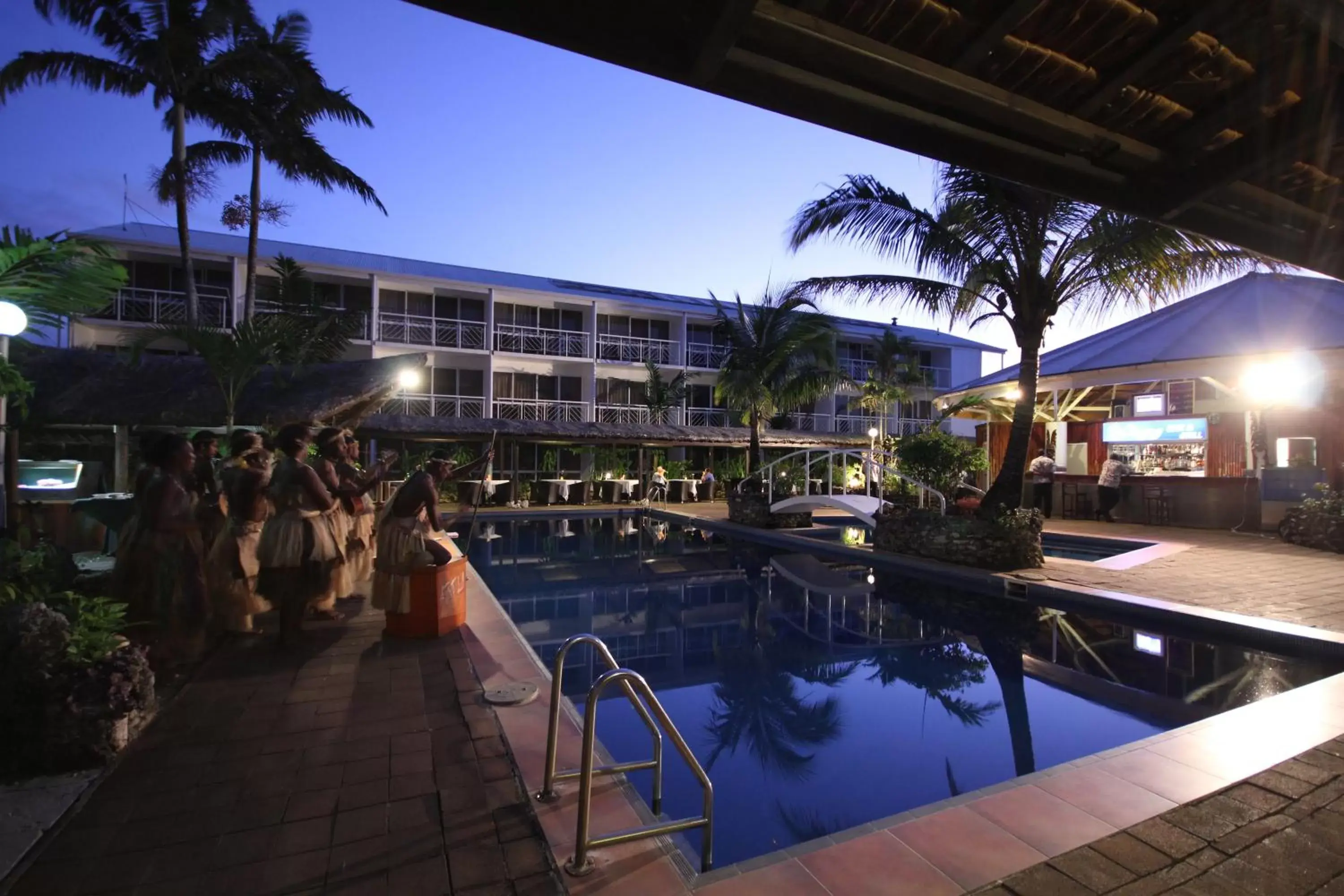 Evening entertainment, Swimming Pool in The Melanesian Port Vila