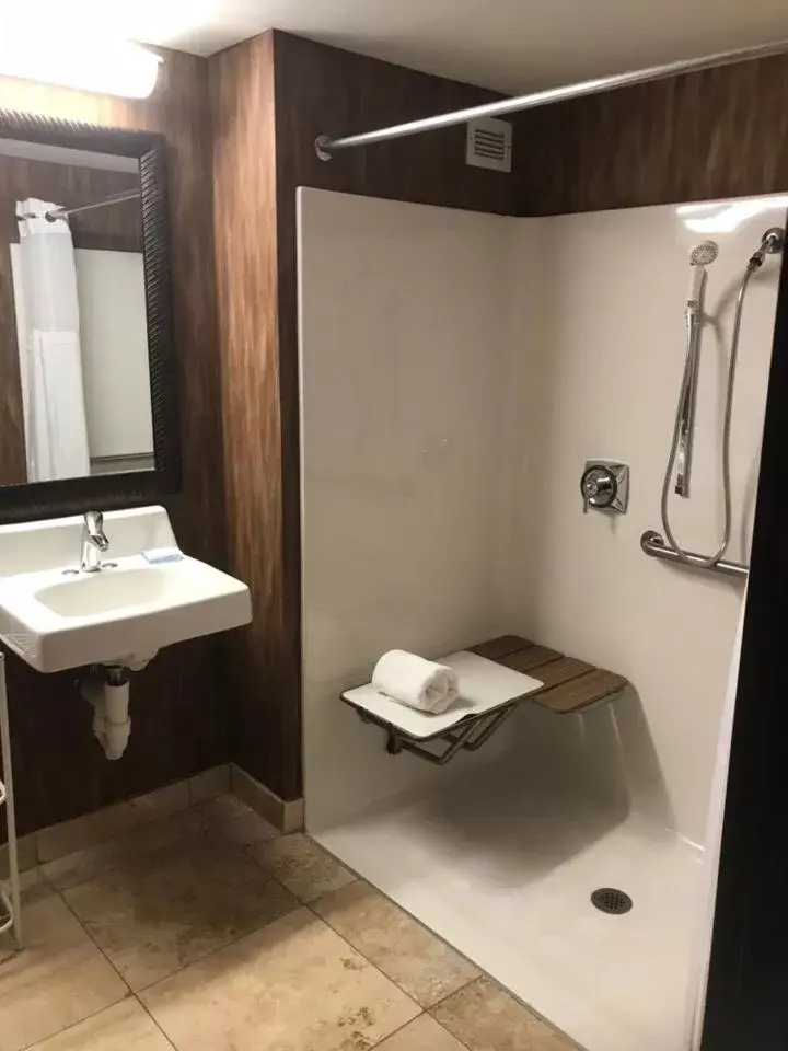 Facility for disabled guests, Bathroom in Wyndham Moline on John Deere Commons