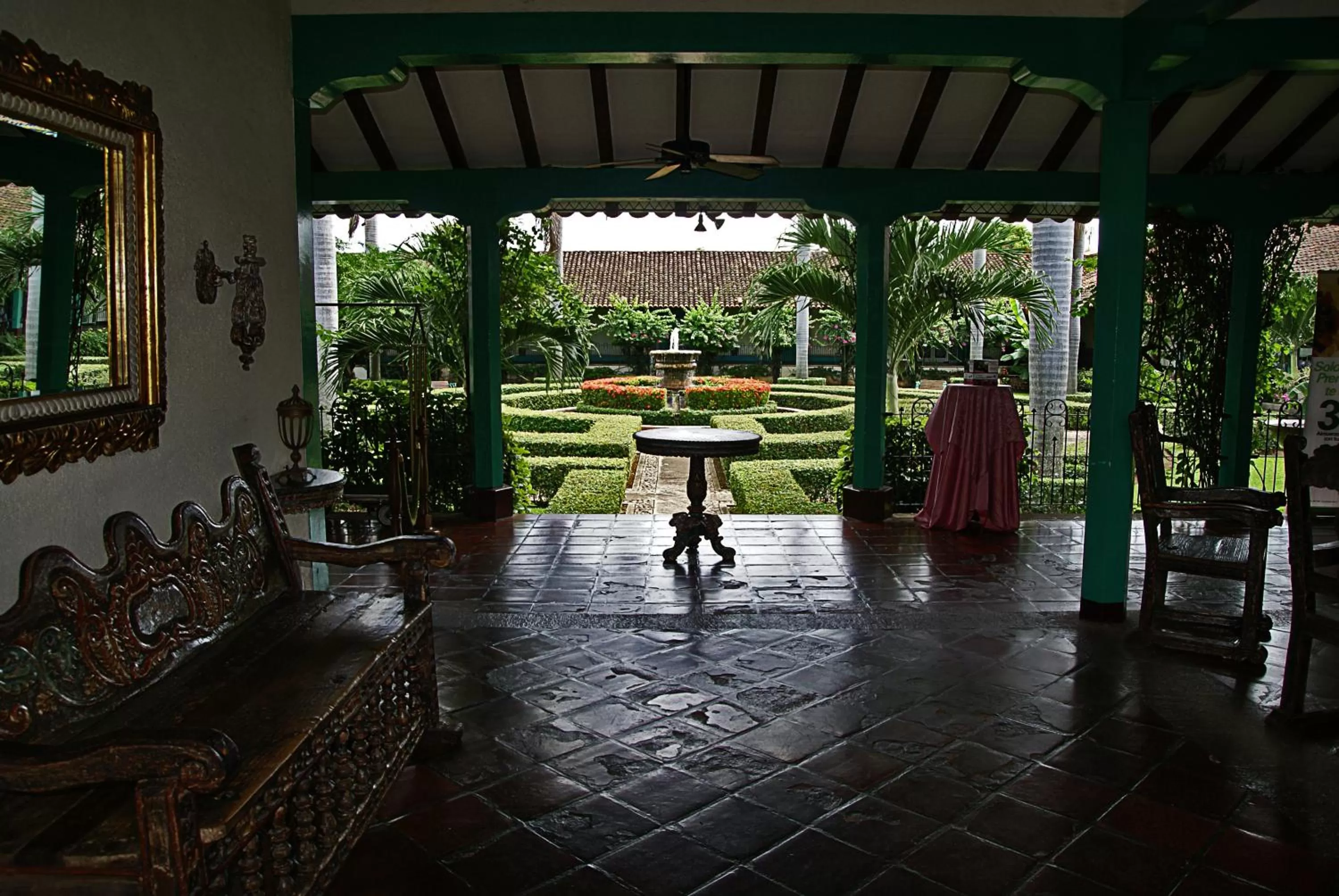 Garden view in Hotel El Convento Leon Nicaragua