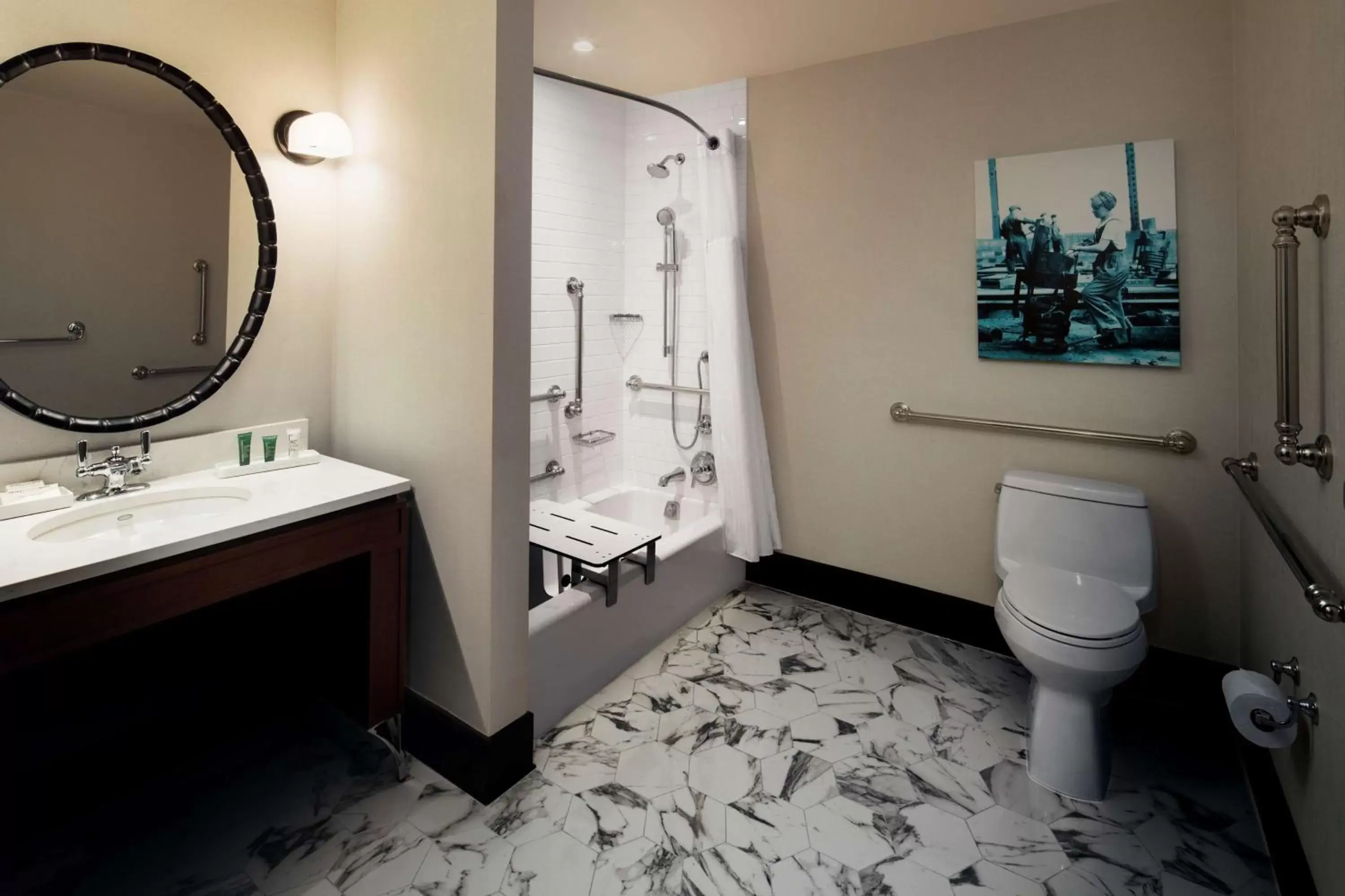 Bathroom in Hilton Brooklyn New York