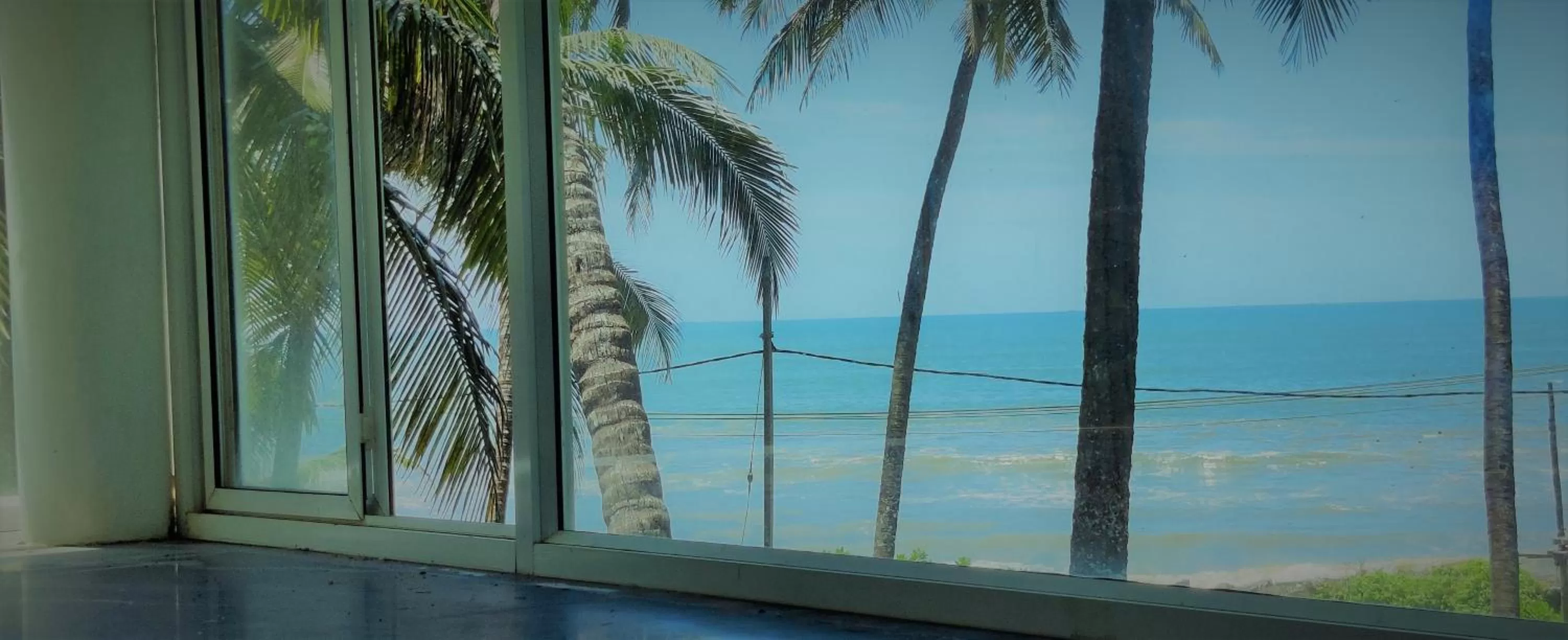 Beach, Sea View in White Shell