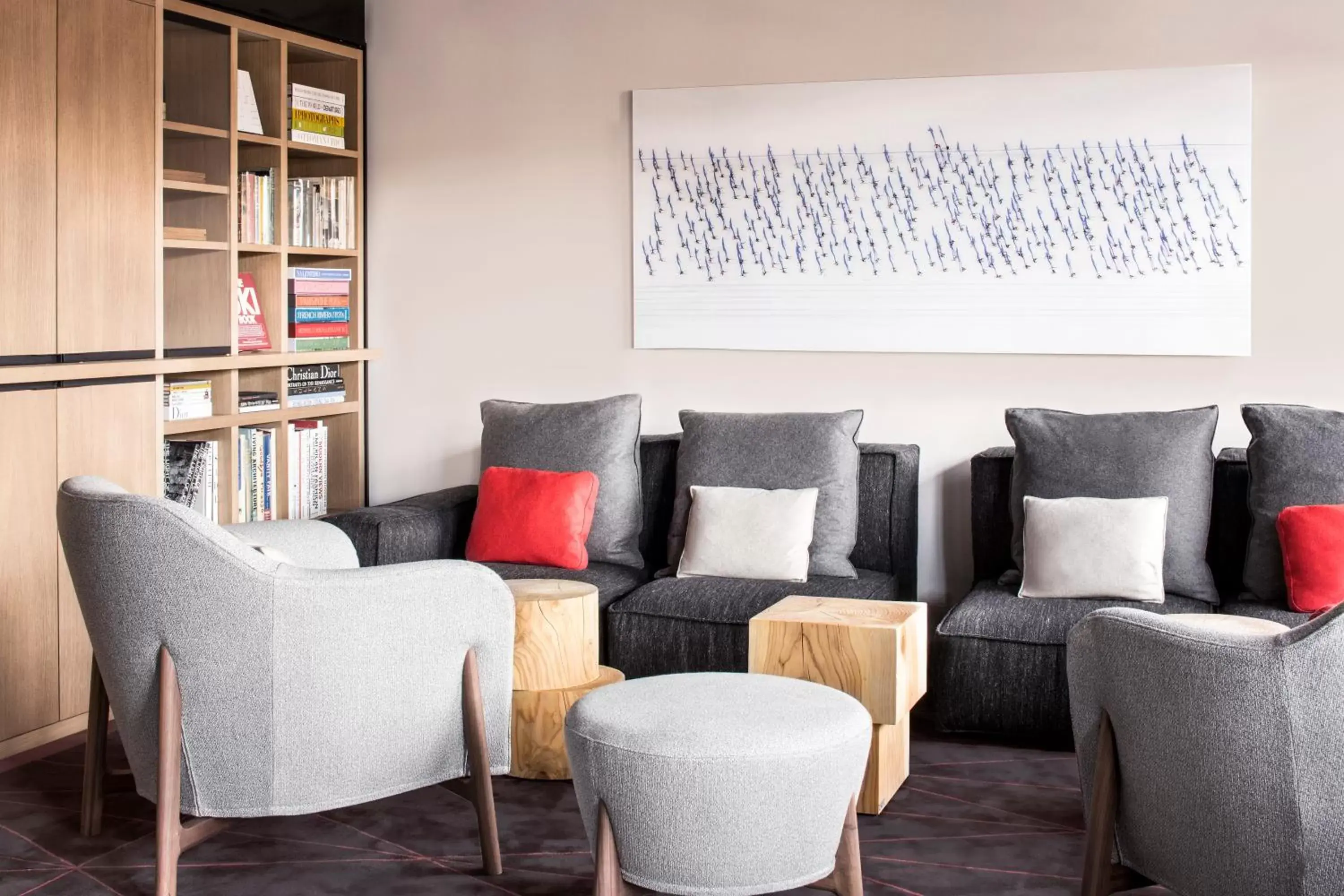 Library, Seating Area in White 1921 Courchevel