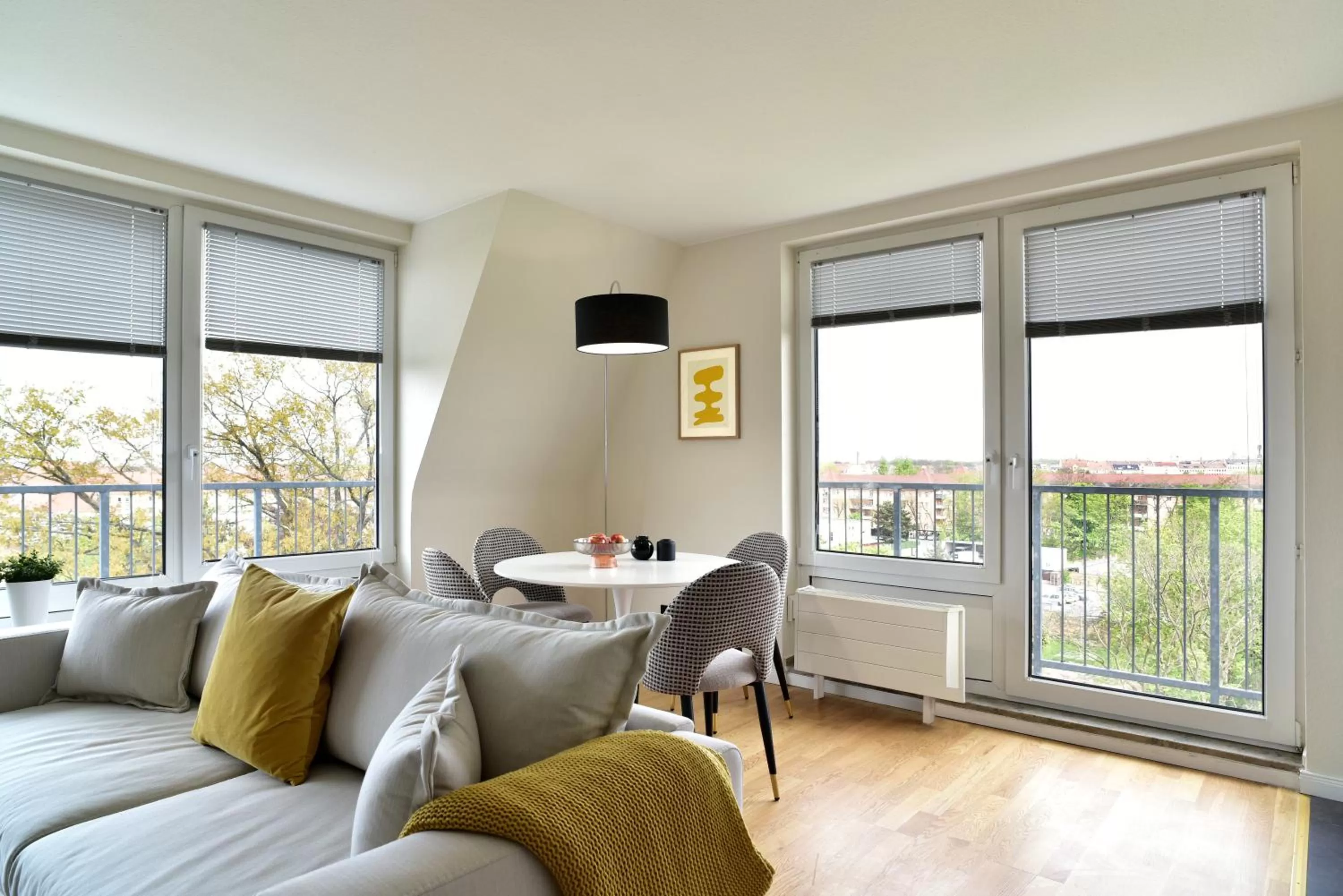 Living room in SAXX Apartments Leipzig