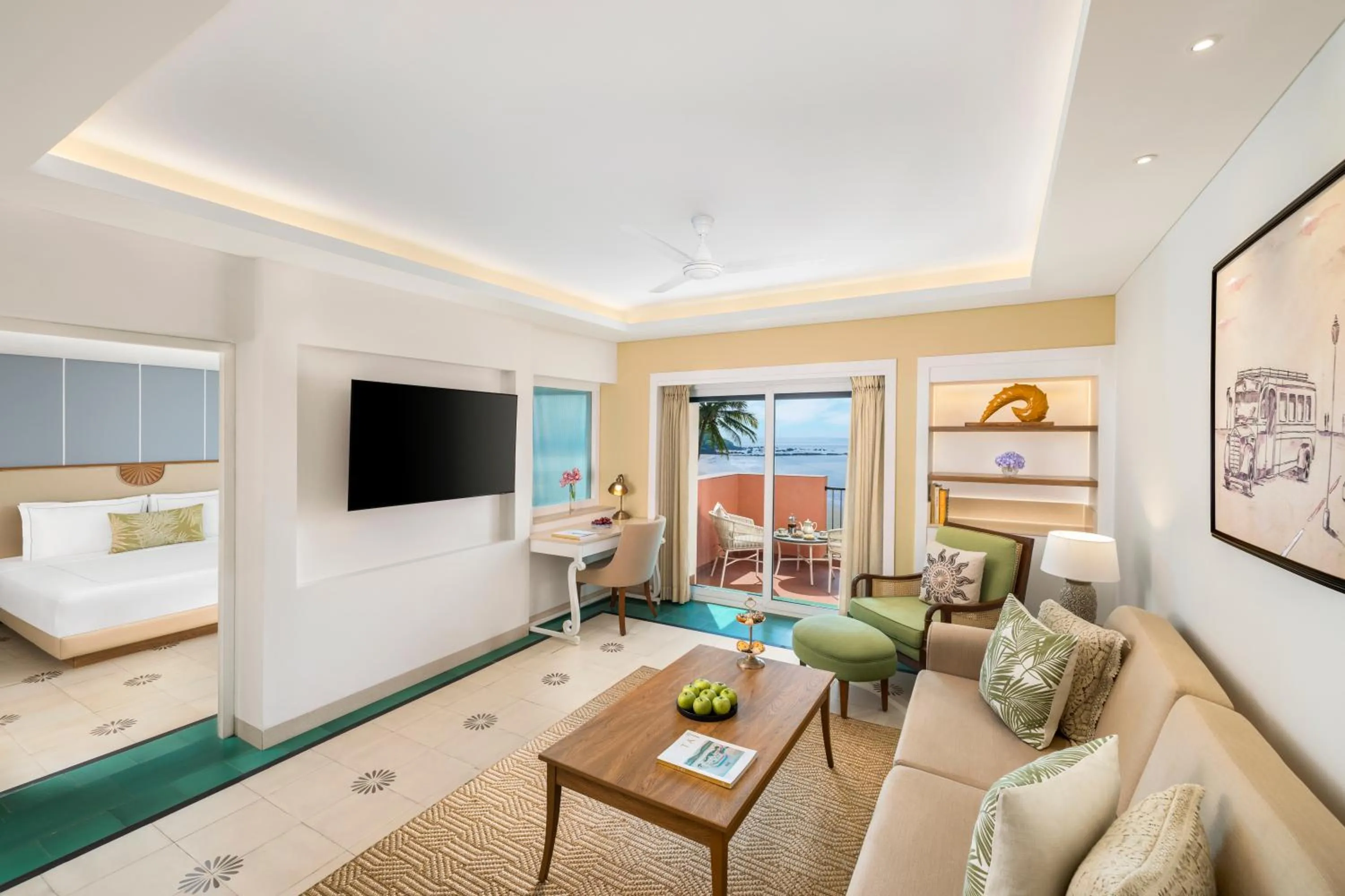 TV and multimedia, Bed in Taj Cidade de Goa Heritage, Goa