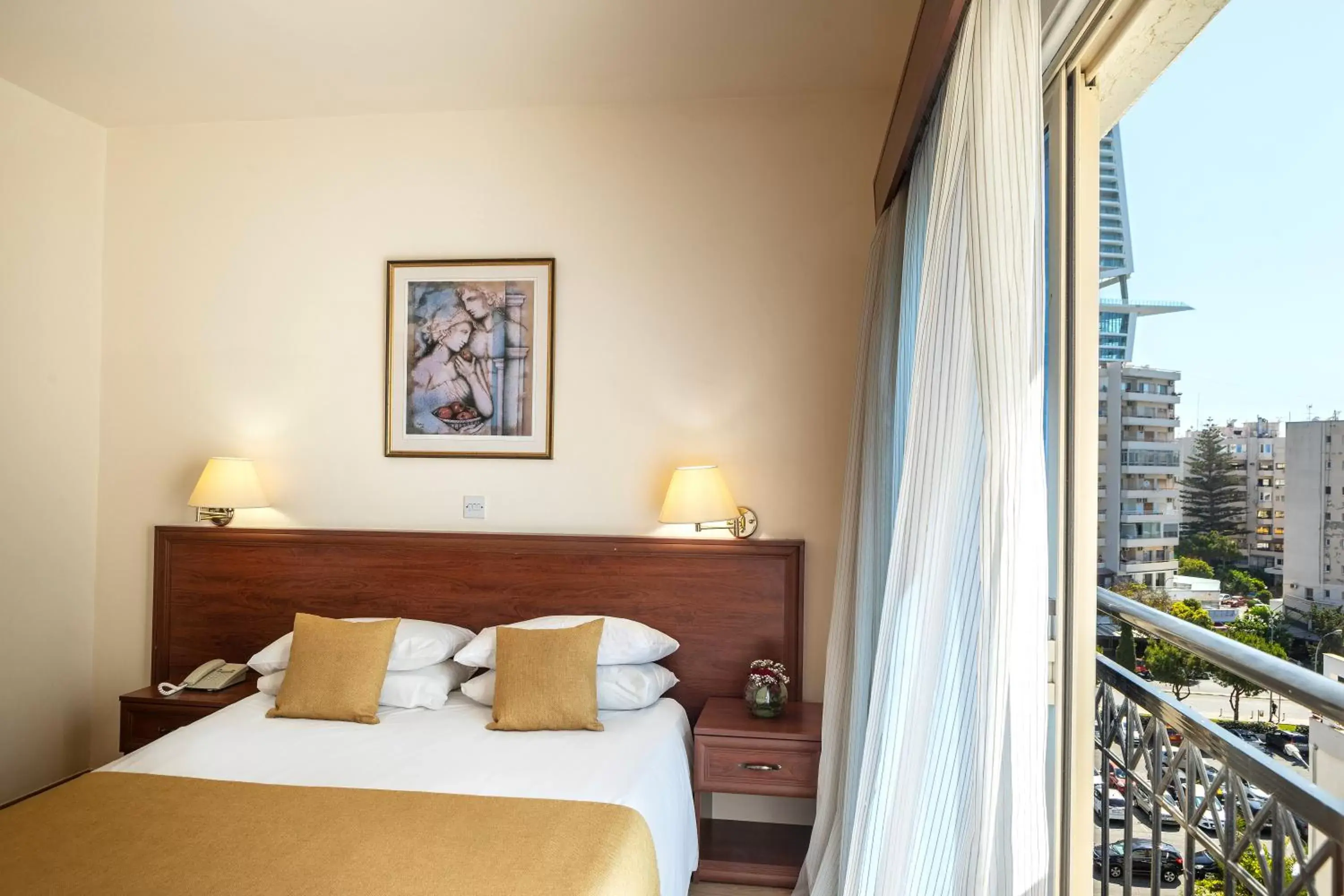 Bedroom, Bed in Kapetanios Limassol Hotel Bedroom, Bed in Kapetanios Limassol Hotel