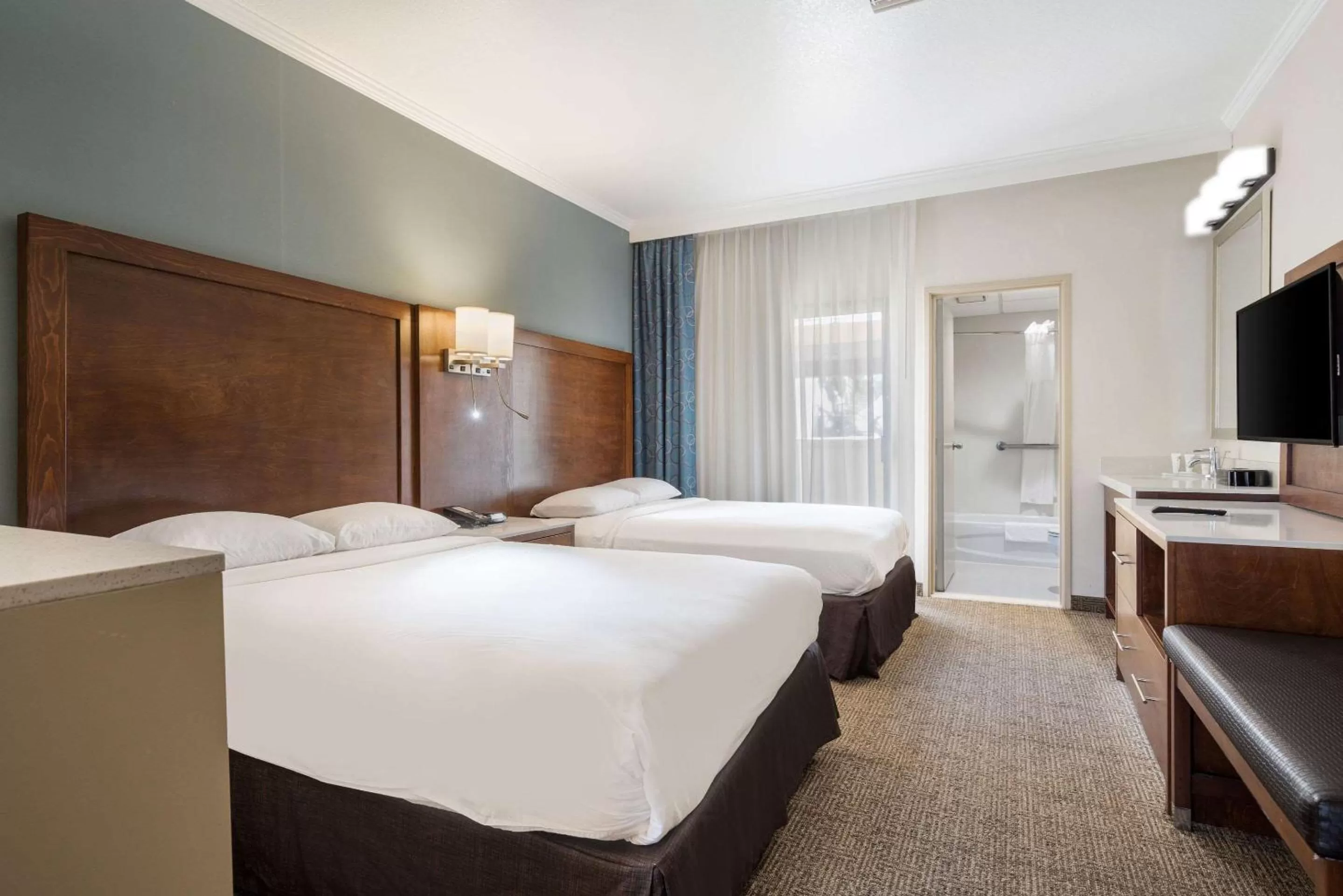 Bedroom, Bed in MainStay Suites Orange County John Wayne Airport