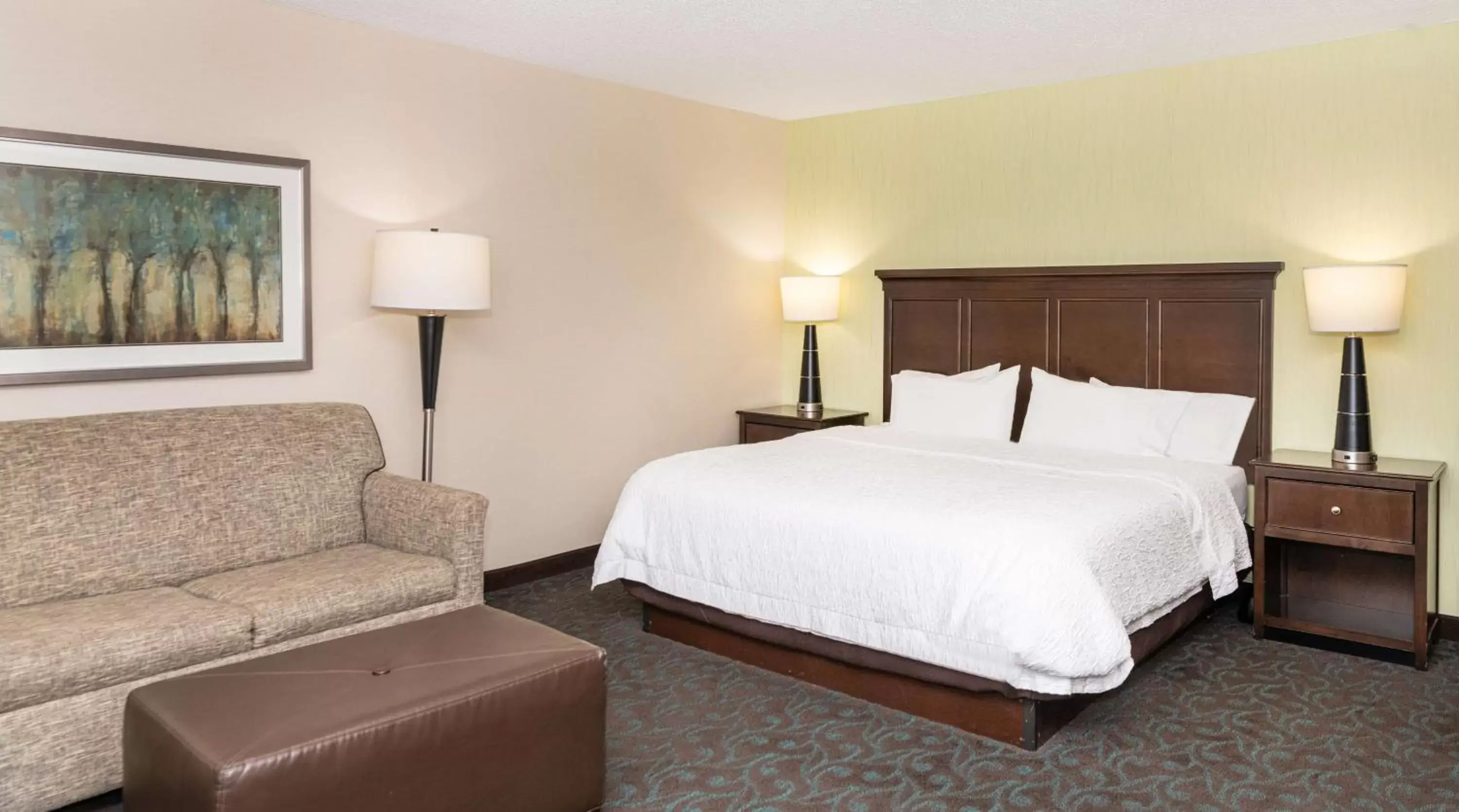 Living room, Bed in Hampton Inn Evansville