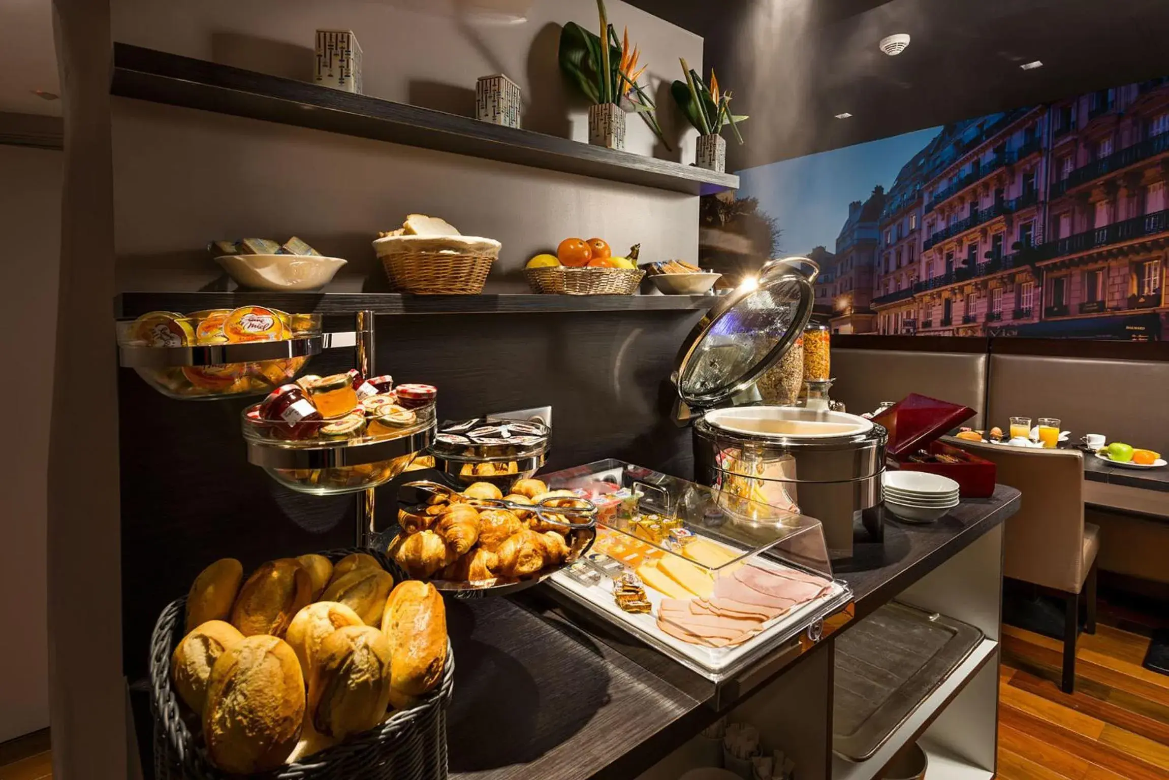 Buffet breakfast in Midnight Hotel Paris