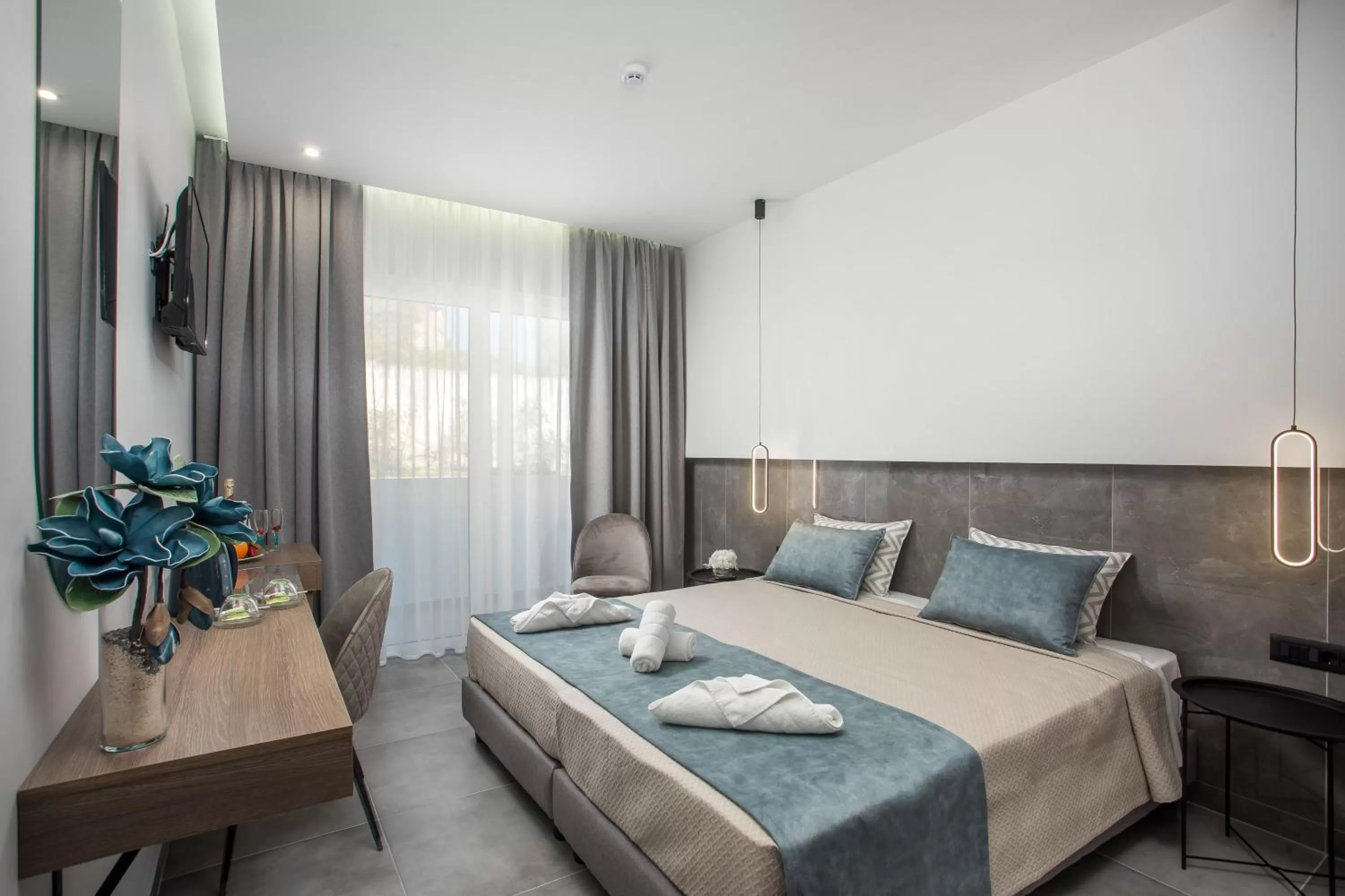 Bed in FRESH HOTEL FALIRAKI