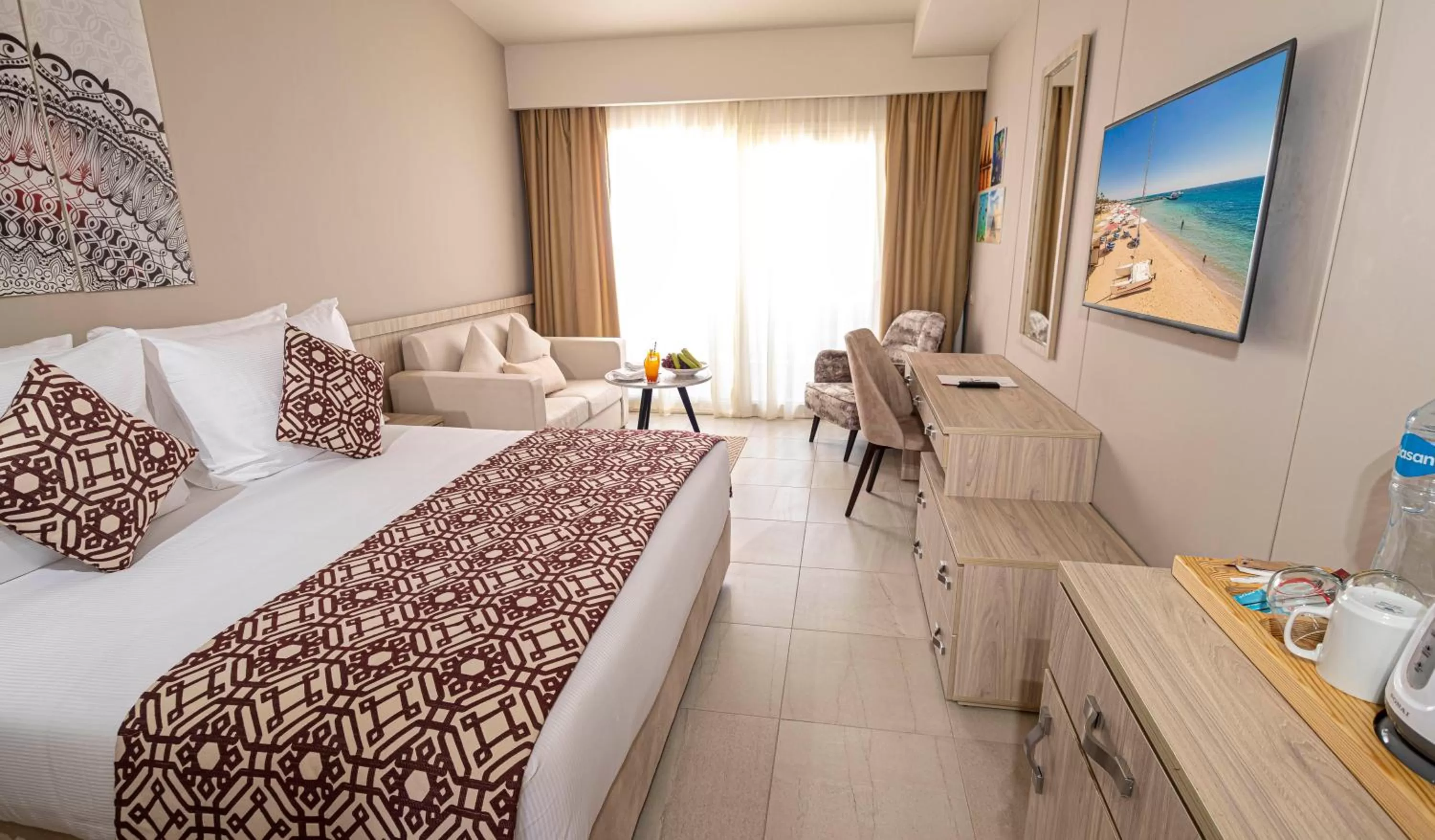 Bed in Amarina Abu Soma Resort & Aquapark