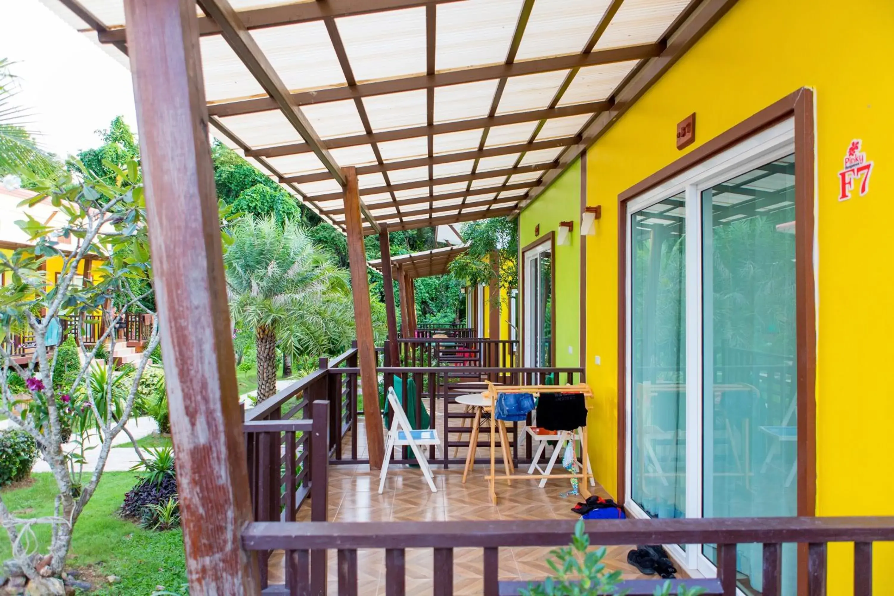 Balcony/Terrace in Pinky Bungalow Resort - SHA Extra Plus