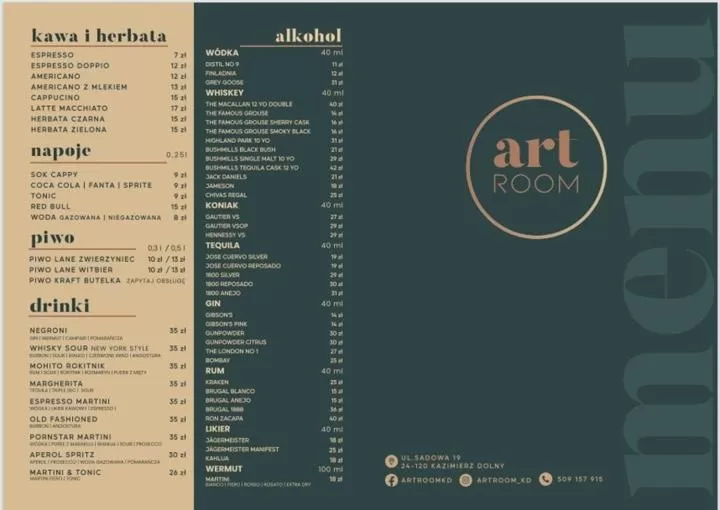 Restaurant/places to eat in artROOM