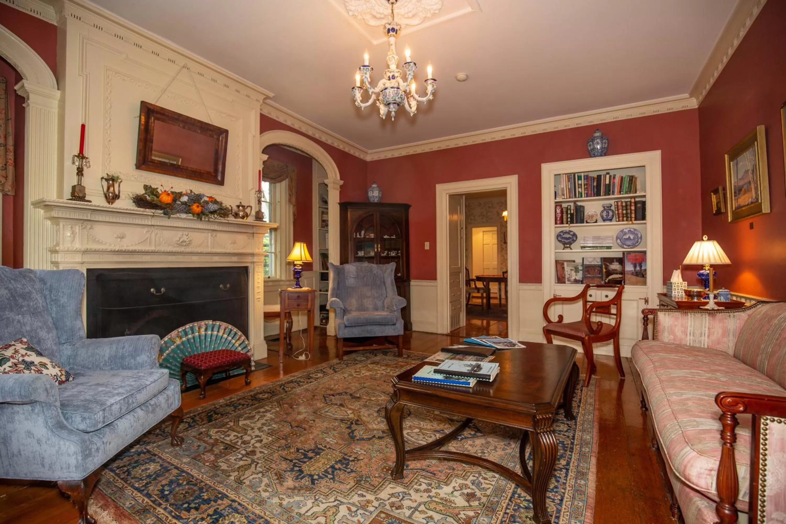 Seating area in Clark Currier Inn