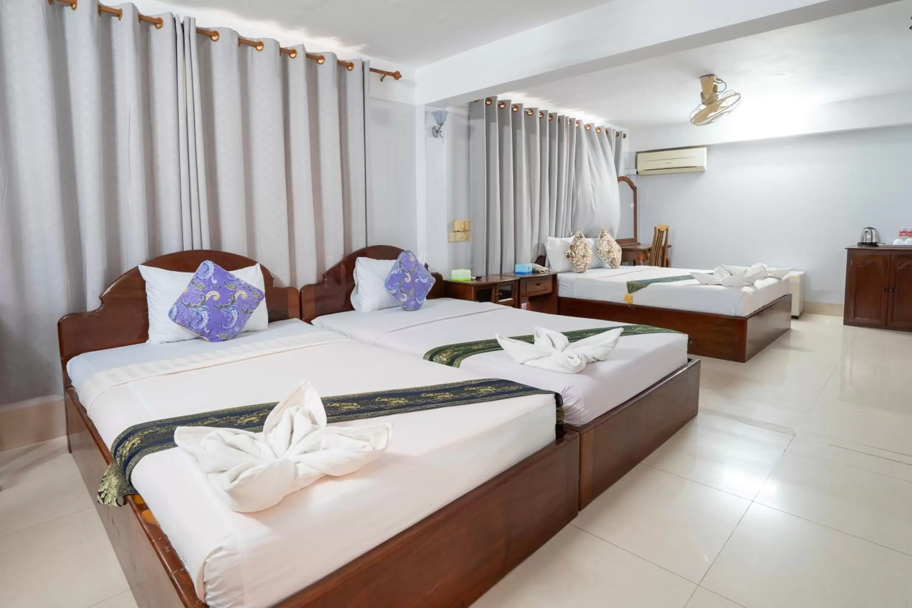 Guests, Bed in Siem Reap Riverside Hotel