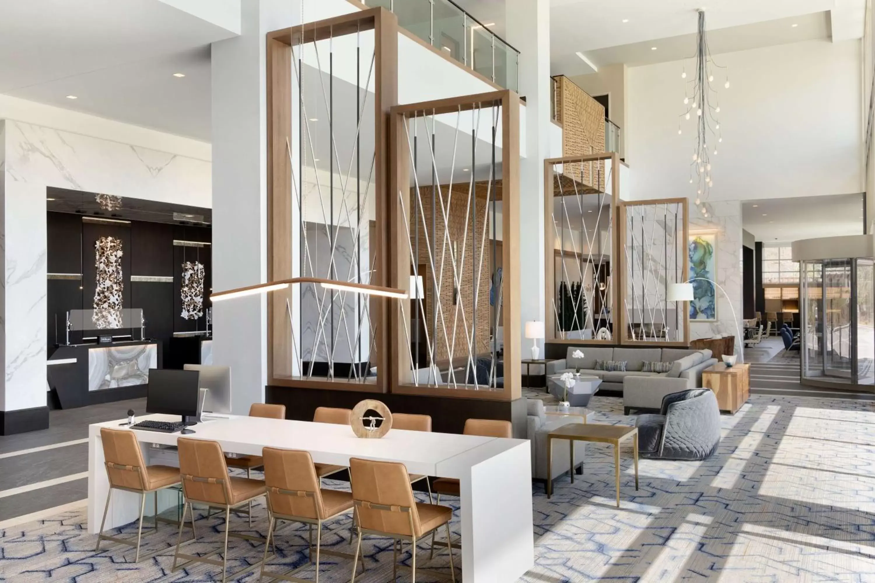 Lobby or reception, Restaurant/Places to Eat in Hilton Alpharetta Atlanta