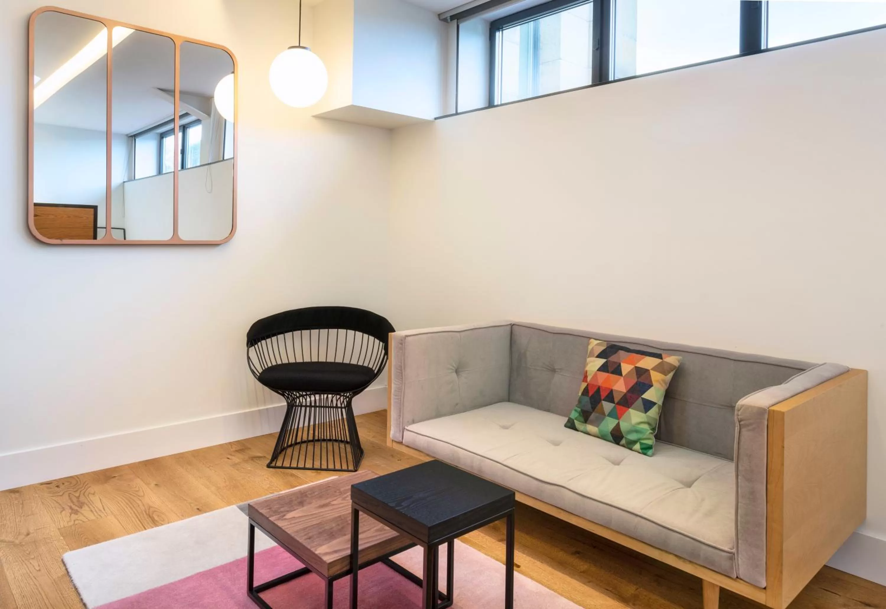 Seating area in One Shot Tabakalera House