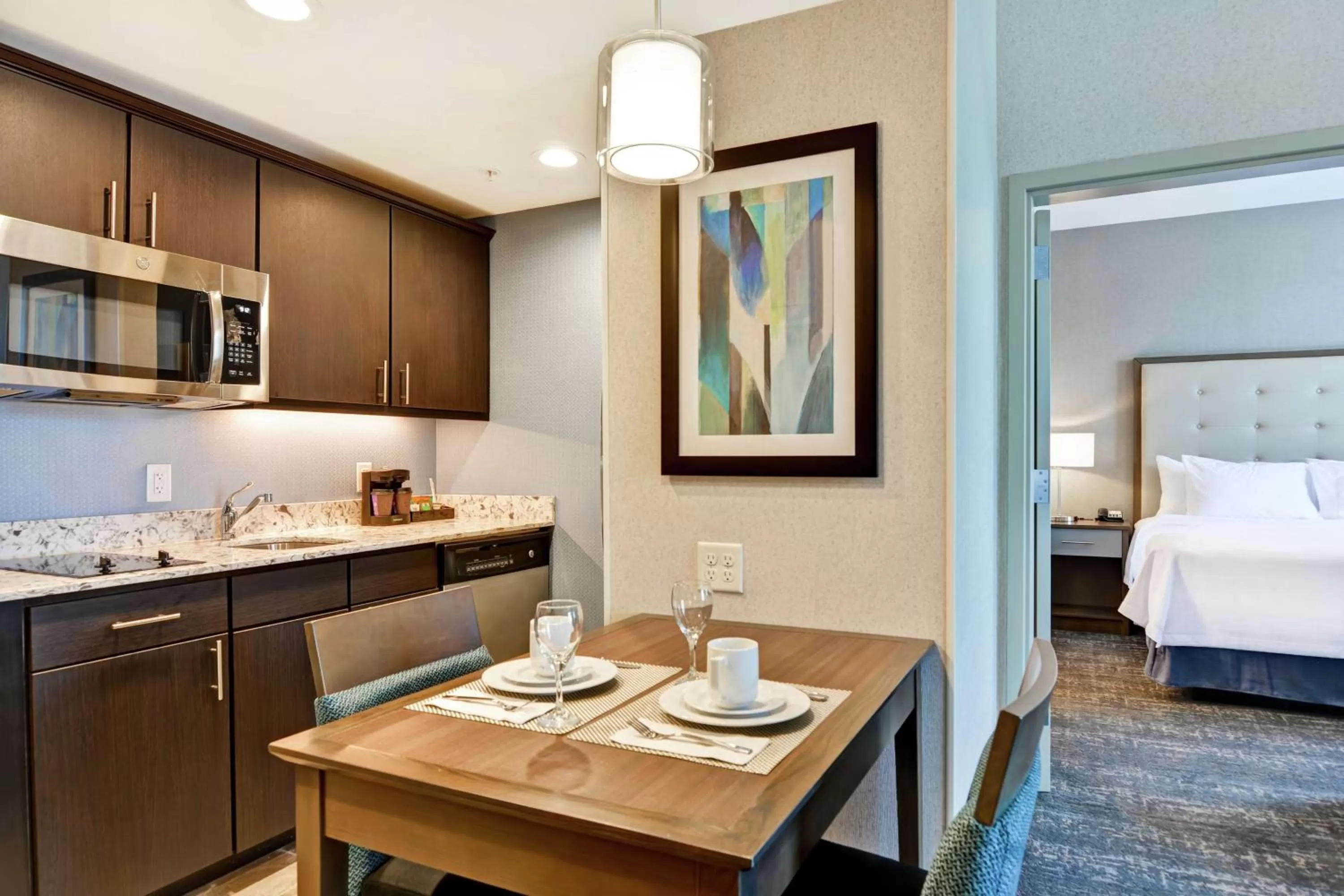 Kitchen or kitchenette, Bed in Homewood Suites By Hilton Poughkeepsie