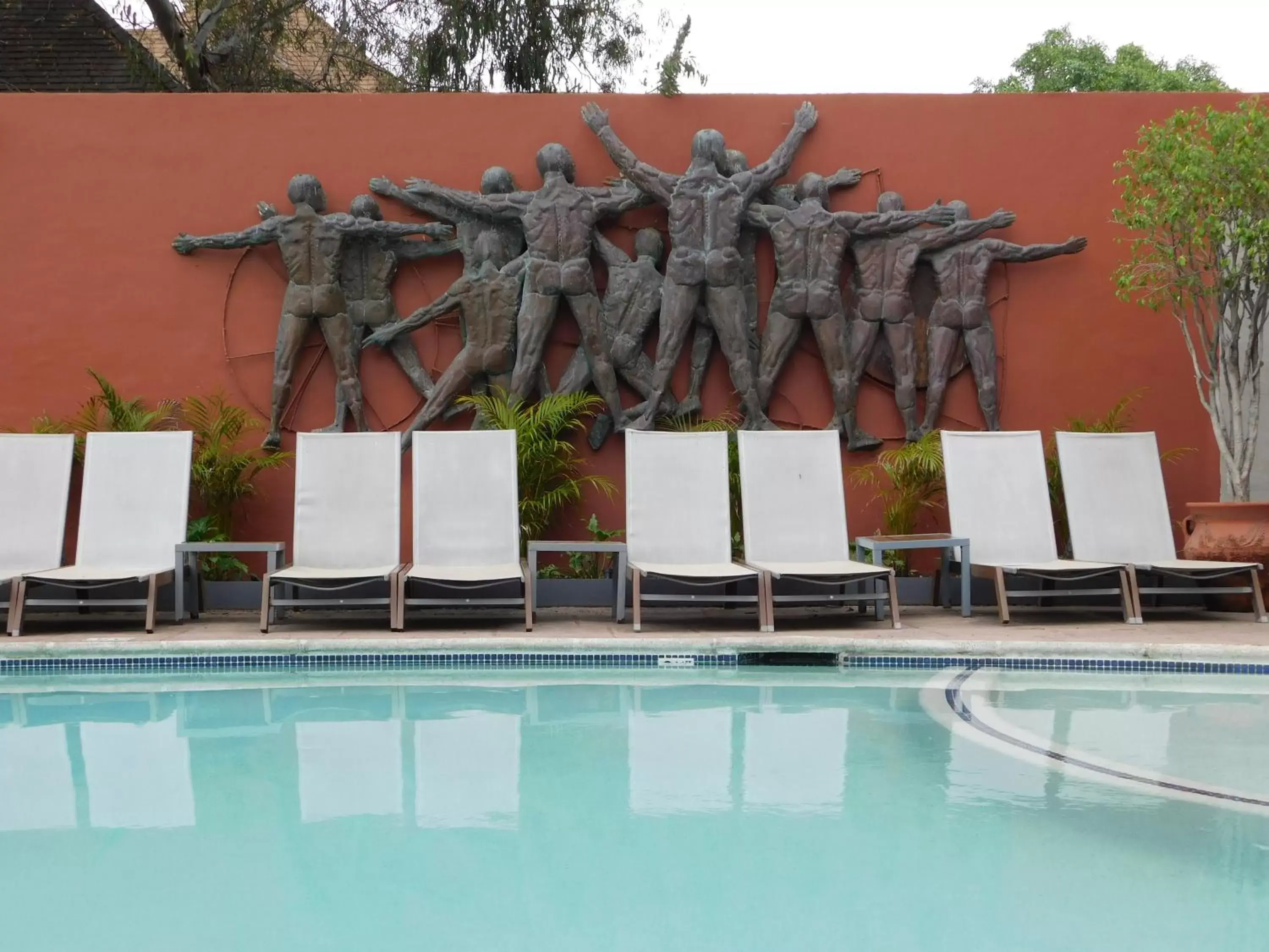Patio, Swimming Pool in Hotel Palacio Azteca