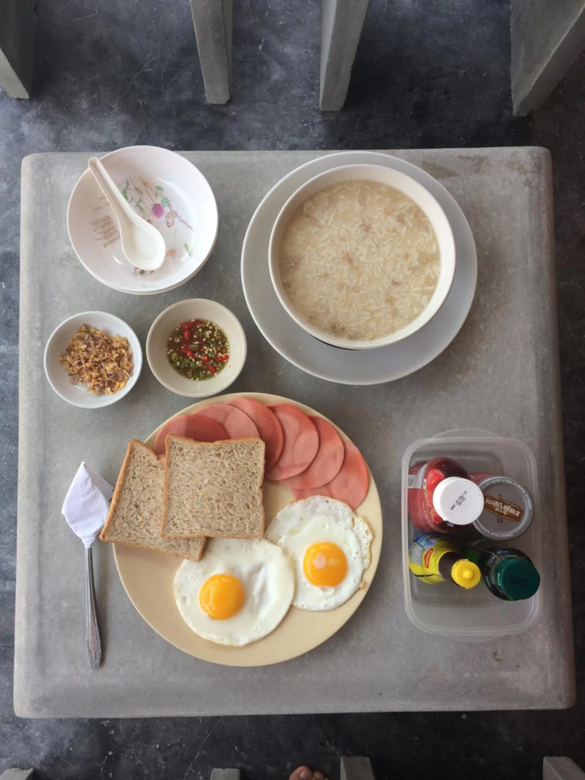 Asian breakfast in Huan Amphan