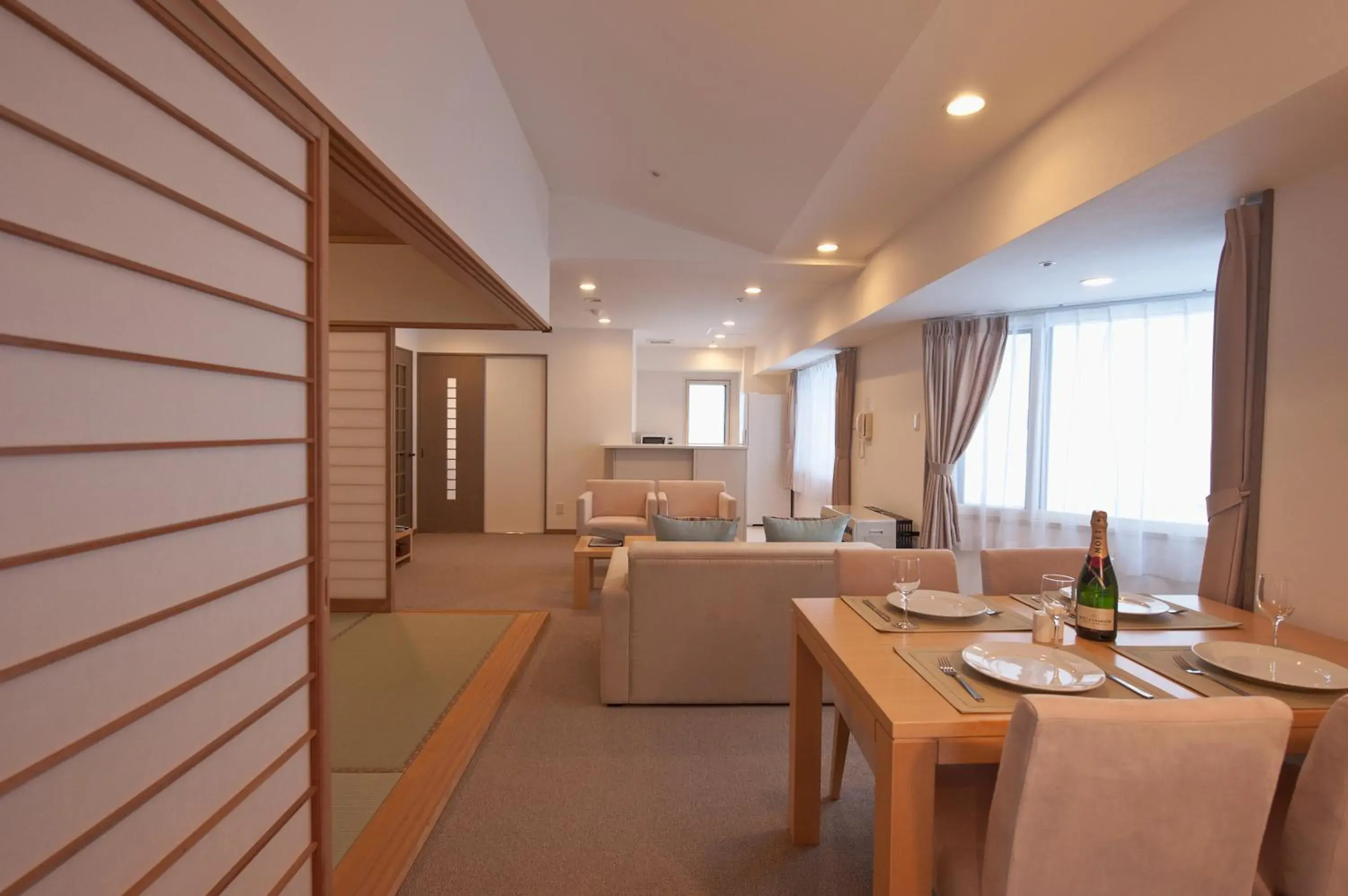 Seating area, Kitchen/Kitchenette in One Niseko Resort Towers