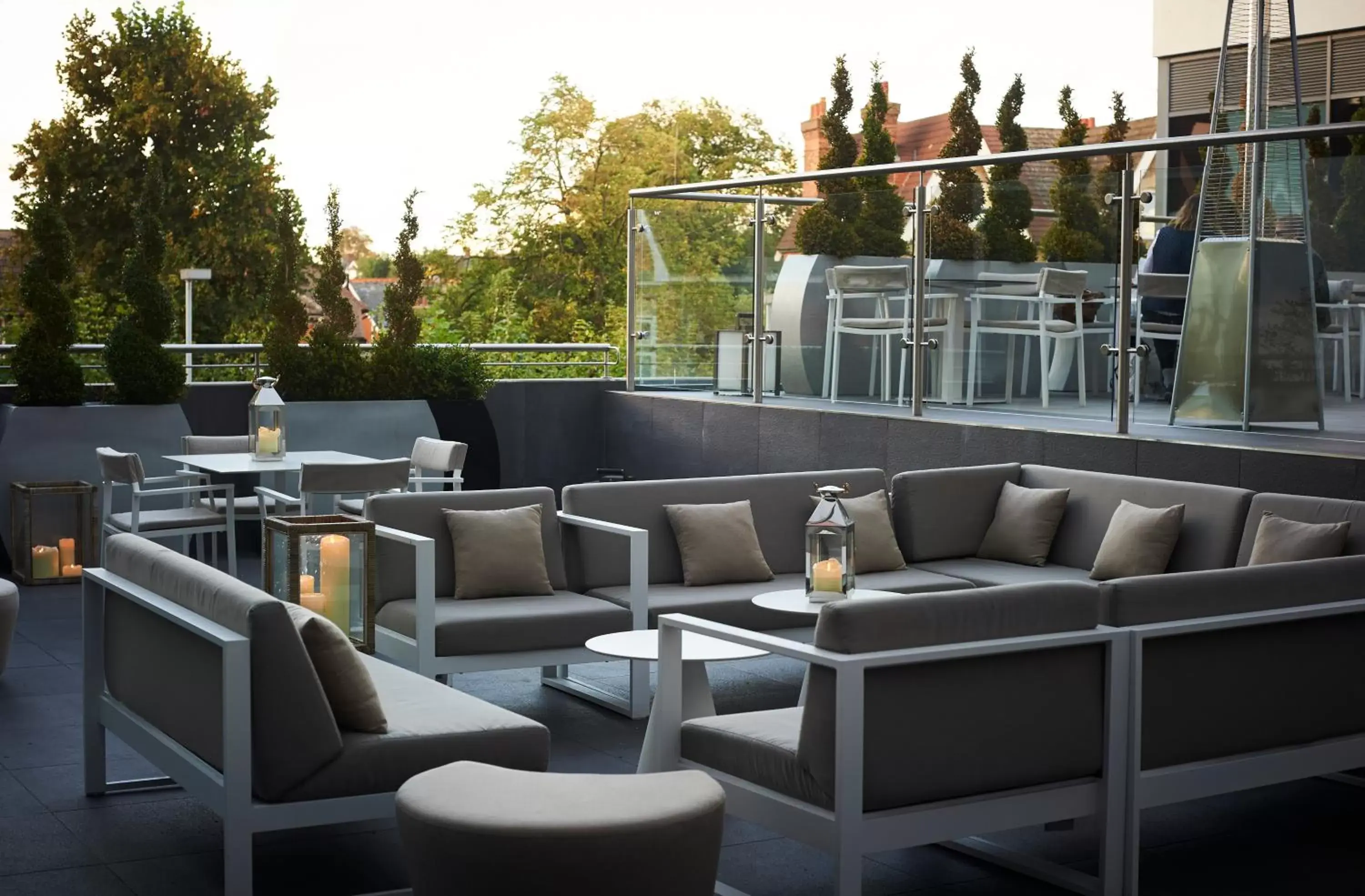 Balcony/Terrace, Restaurant/Places to Eat in Harbour Hotel Guildford