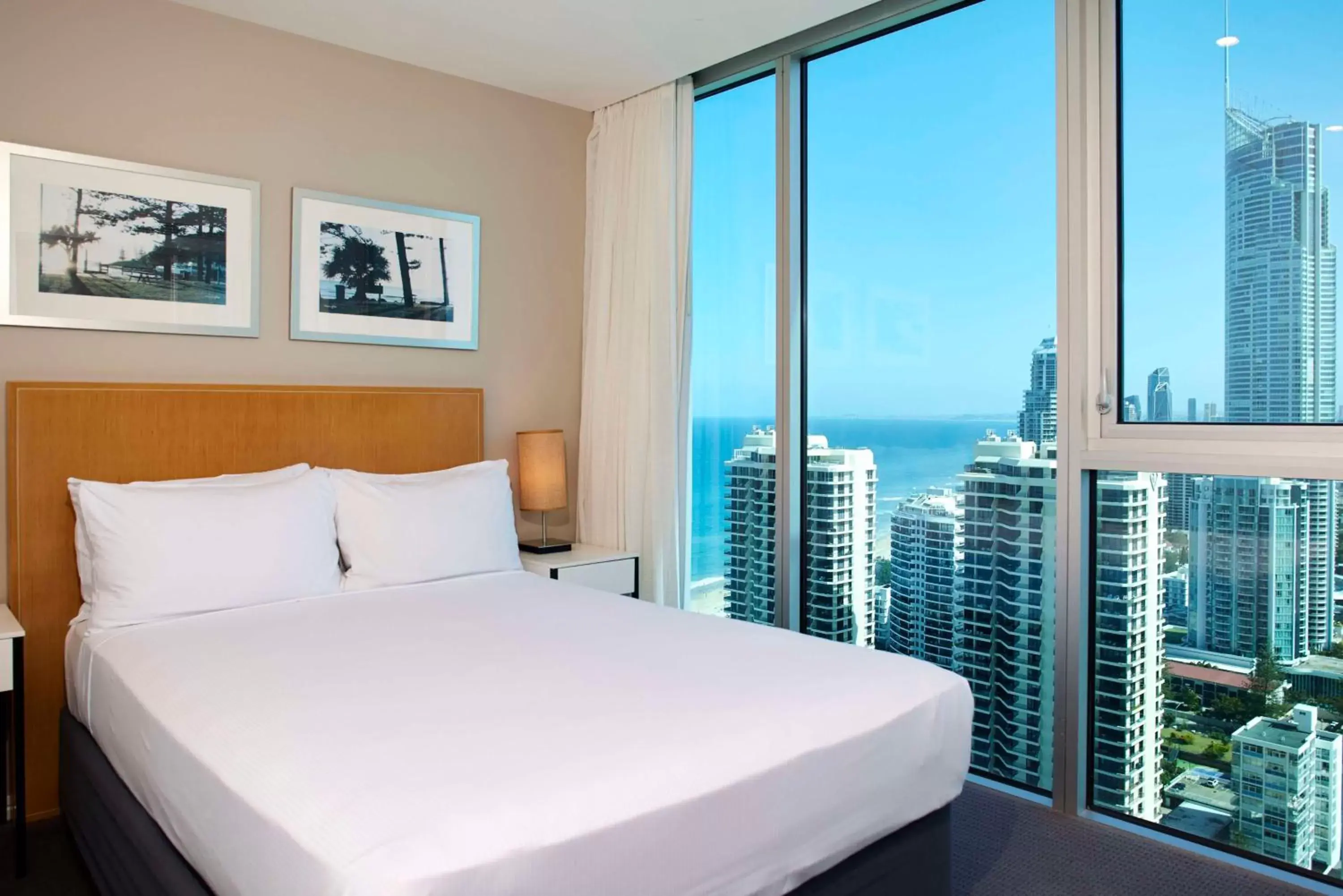 View (from property/room), Bed in Hilton Surfers Paradise Hotel & Residences