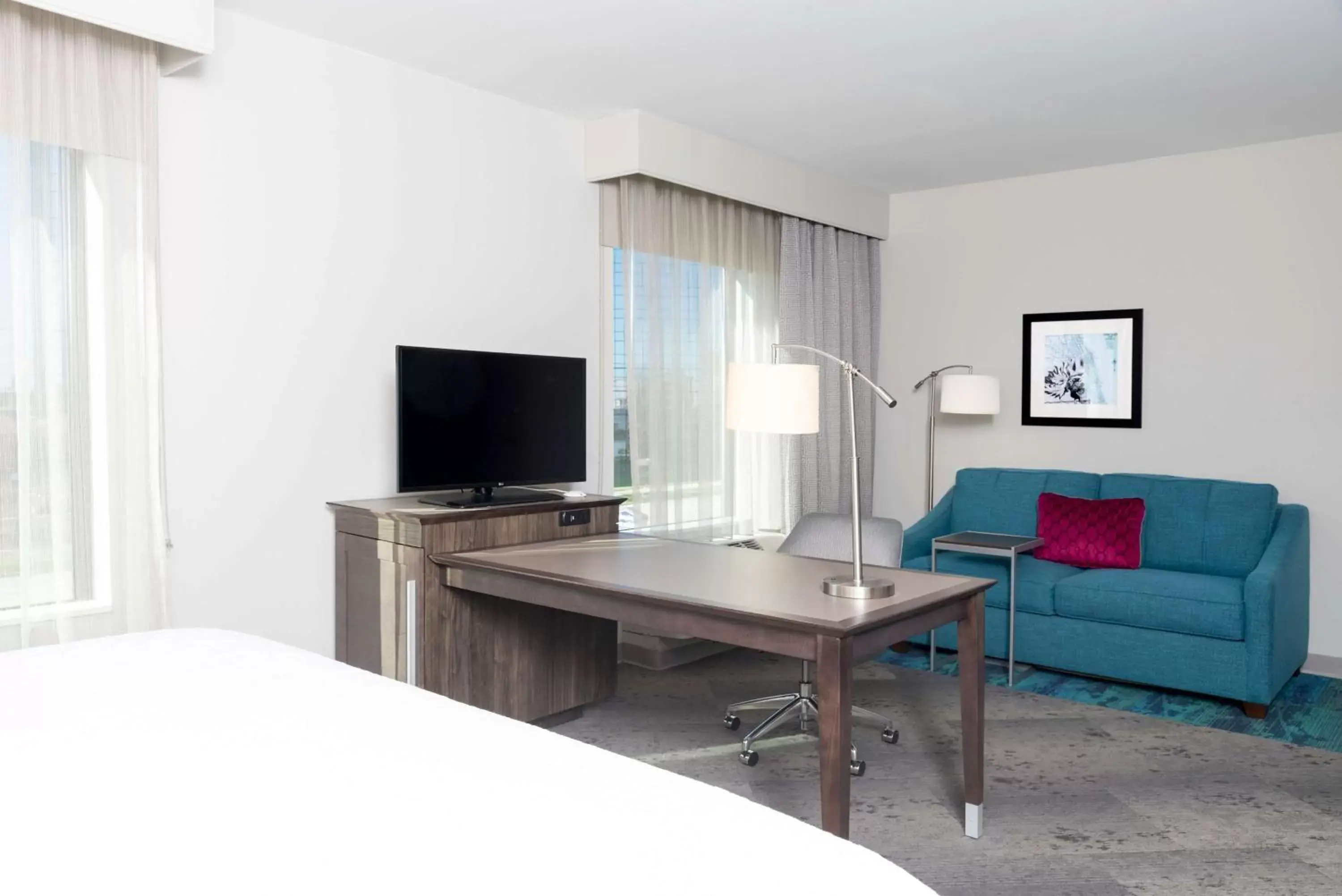 Bedroom, TV/Entertainment Center in Hampton Inn & Suites by Hilton Chicago Schaumburg IL