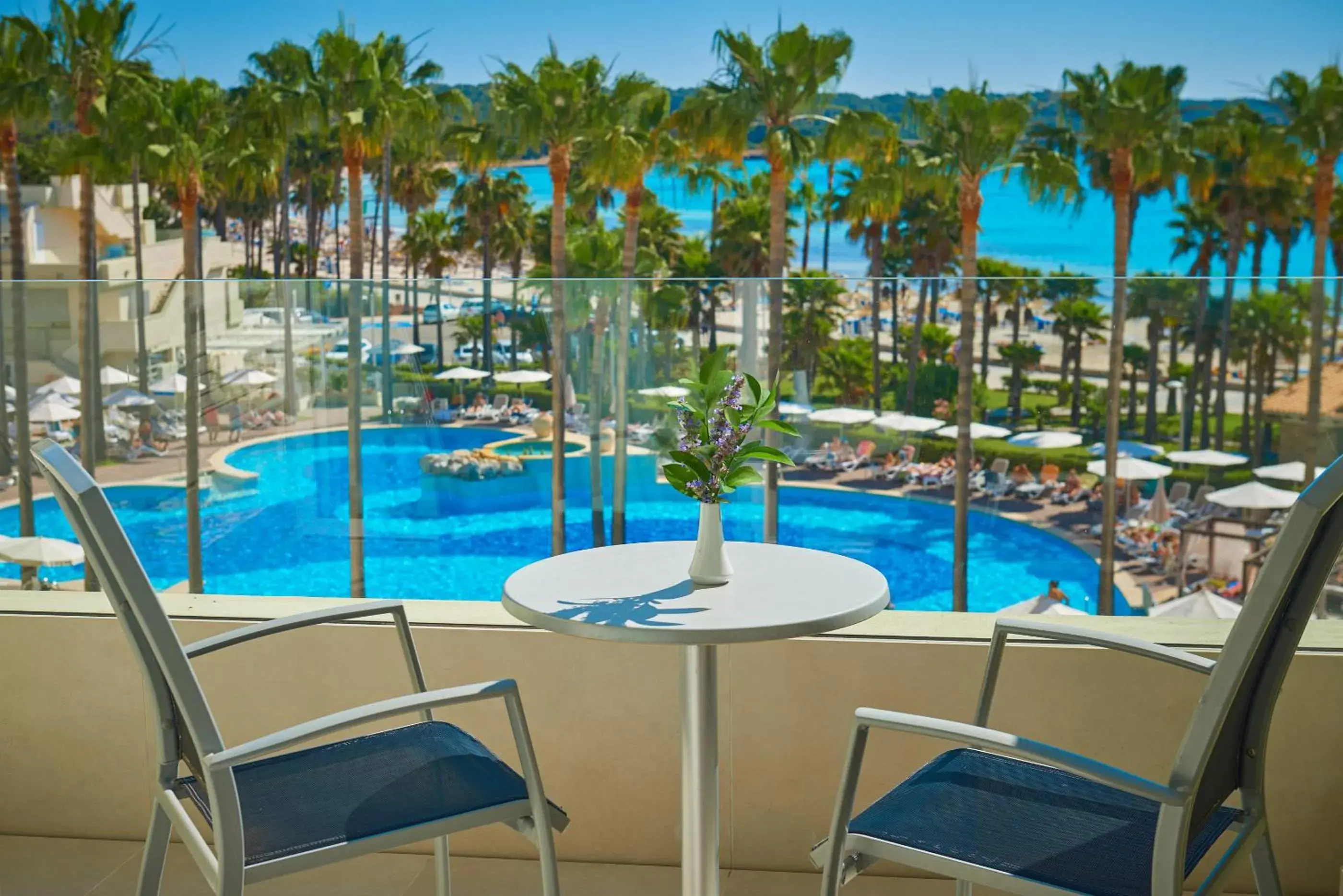 Balcony/Terrace, Swimming Pool in Hipotels Mediterraneo Hotel - Adults Only