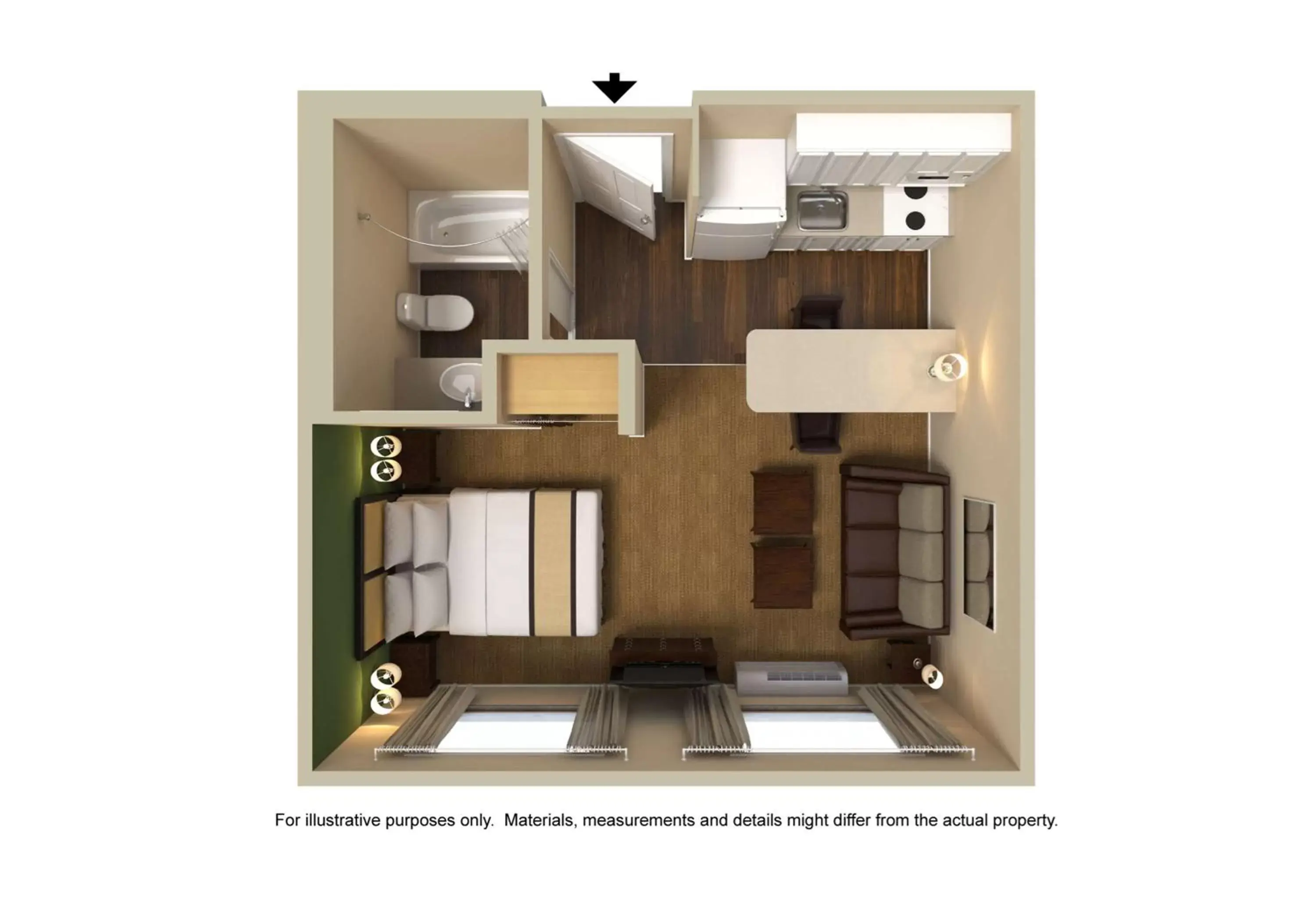 Bedroom, Floor Plan in Extended Stay America Suites - Providence - Airport